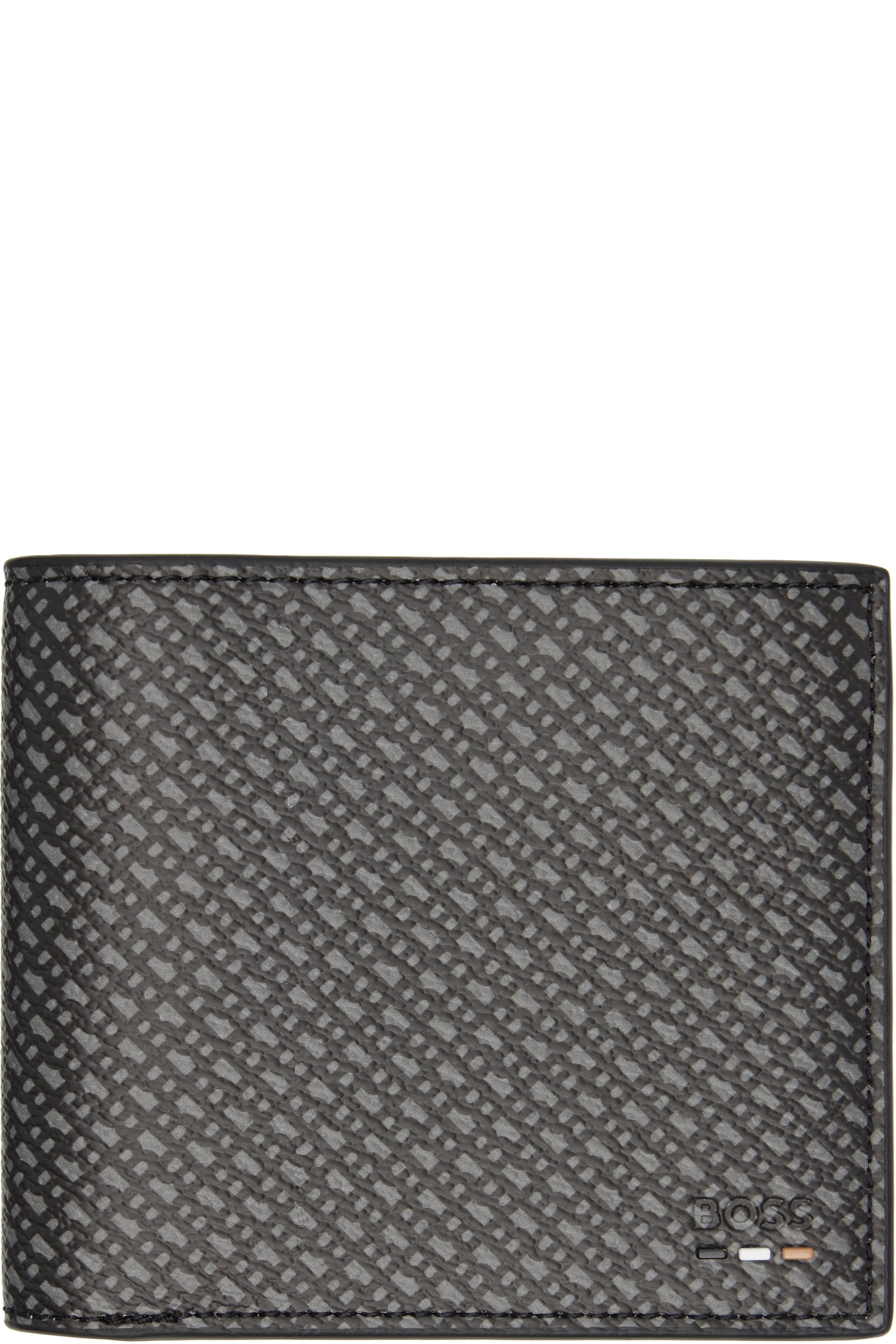 BOSS - Black Grained Faux-Leather Wallet