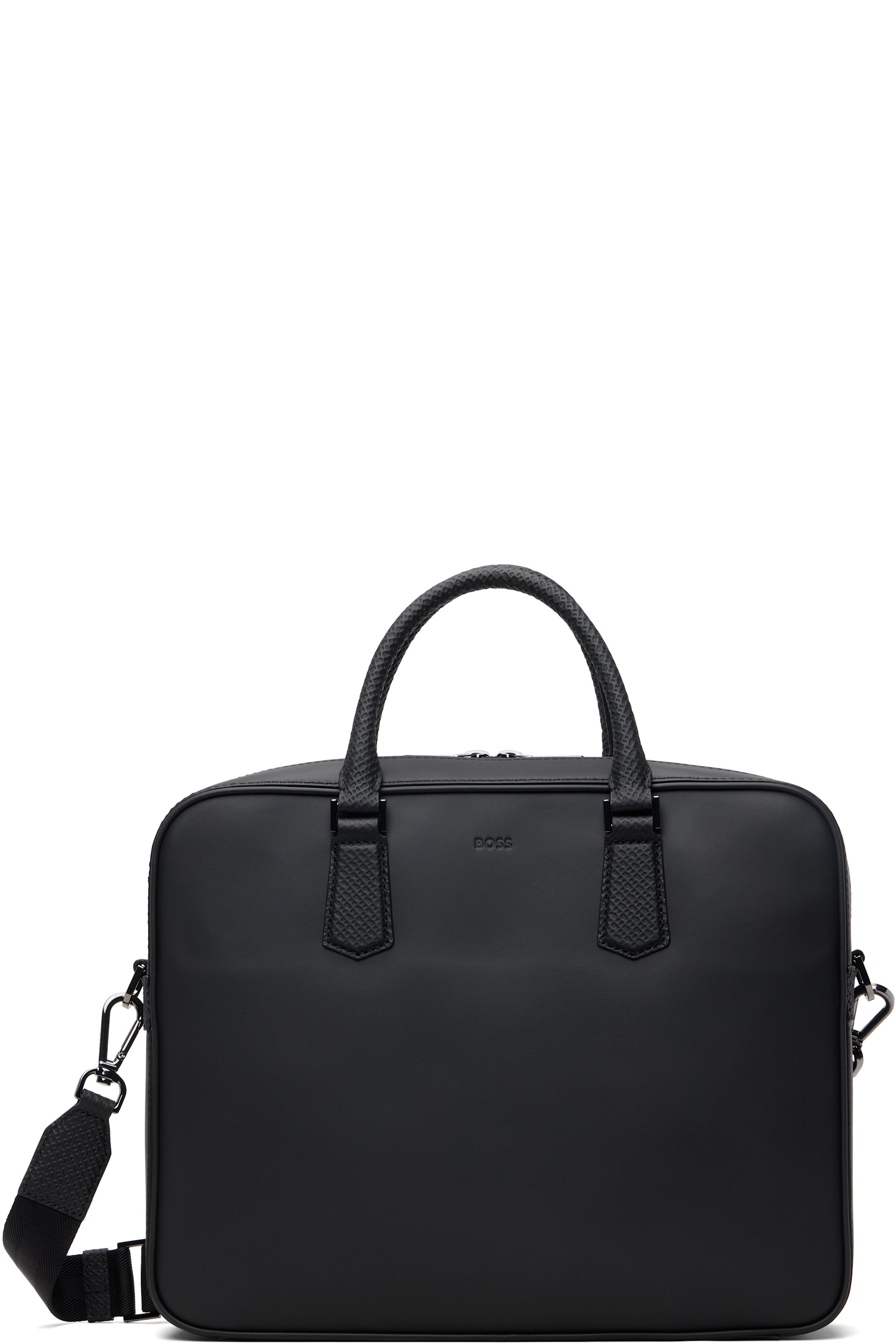 BOSS - Black Double B Monogram Trim Briefcase