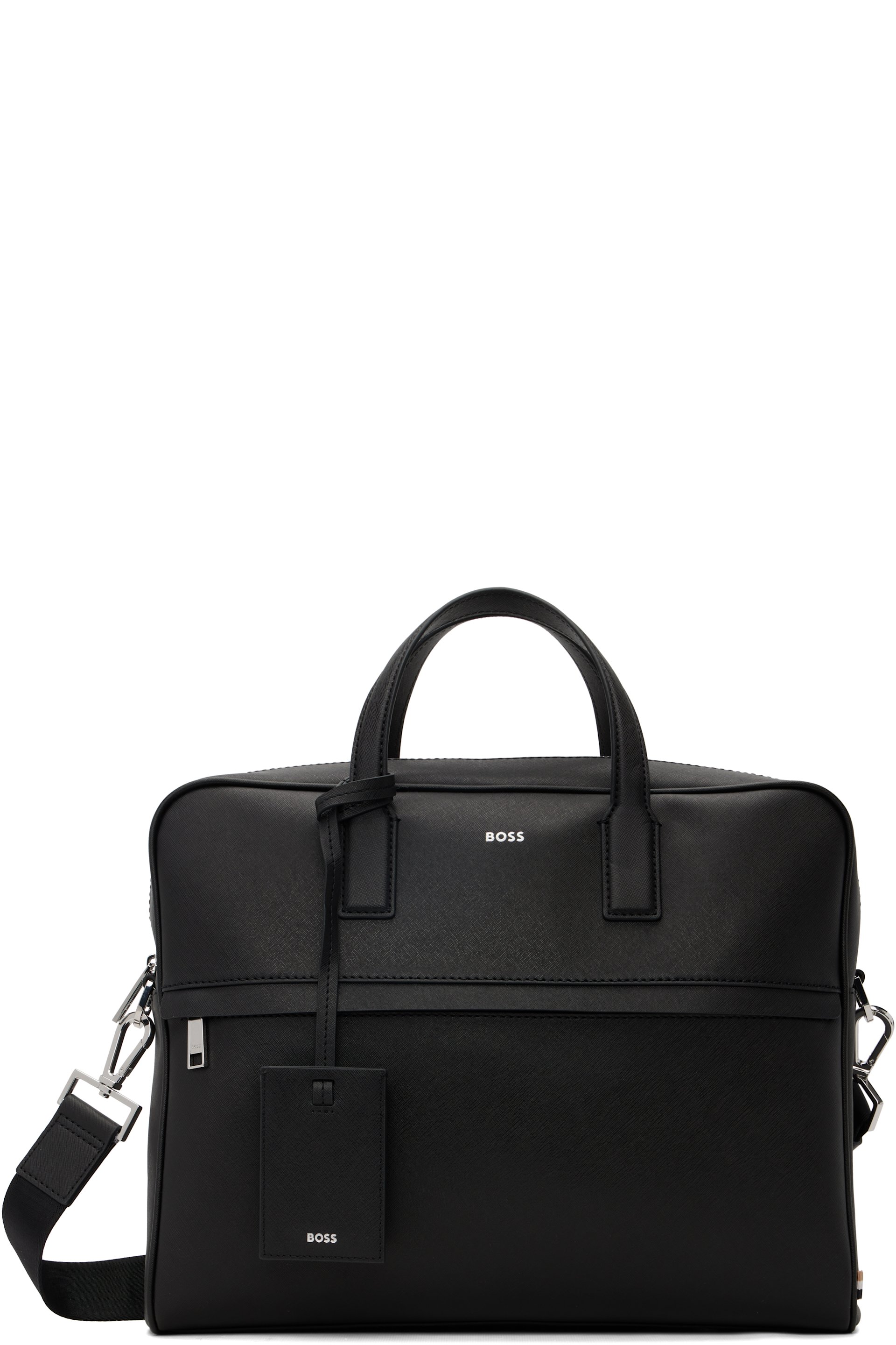 BOSS - Black Foil-Print Logo Briefcase