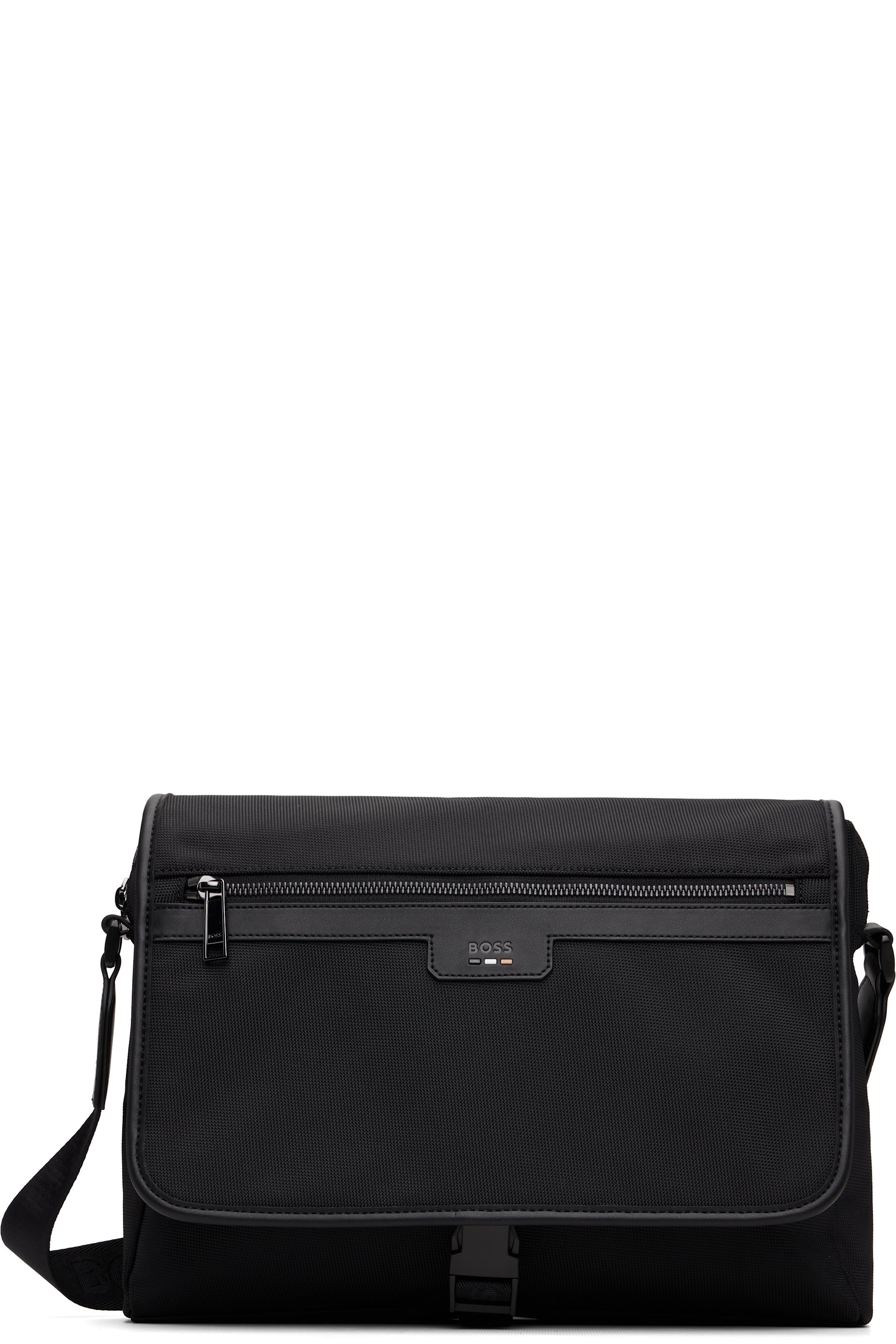 Boss - Sac noir en canevas texturé
