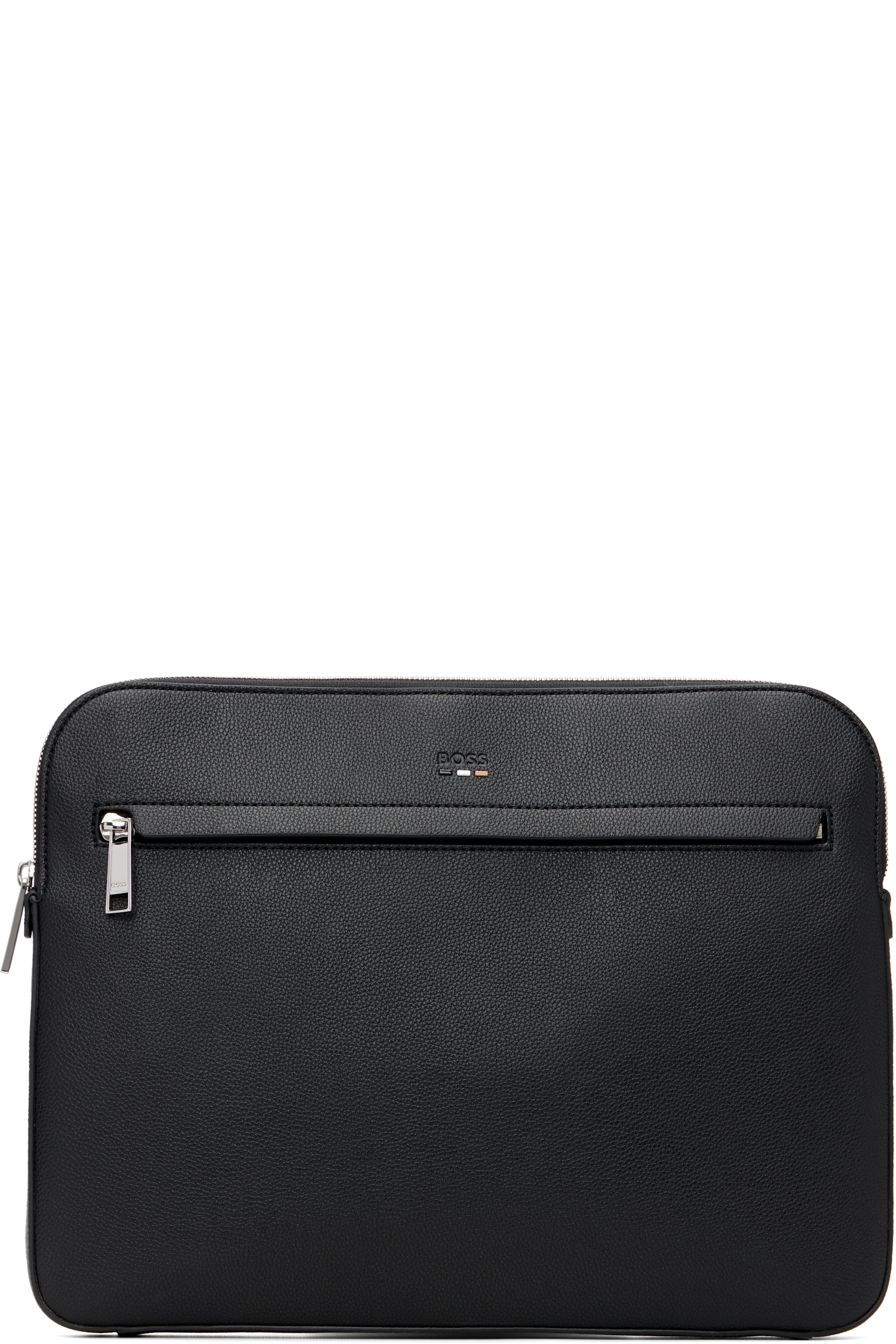 BOSS - Black Embossed-Logo Laptop Bag
