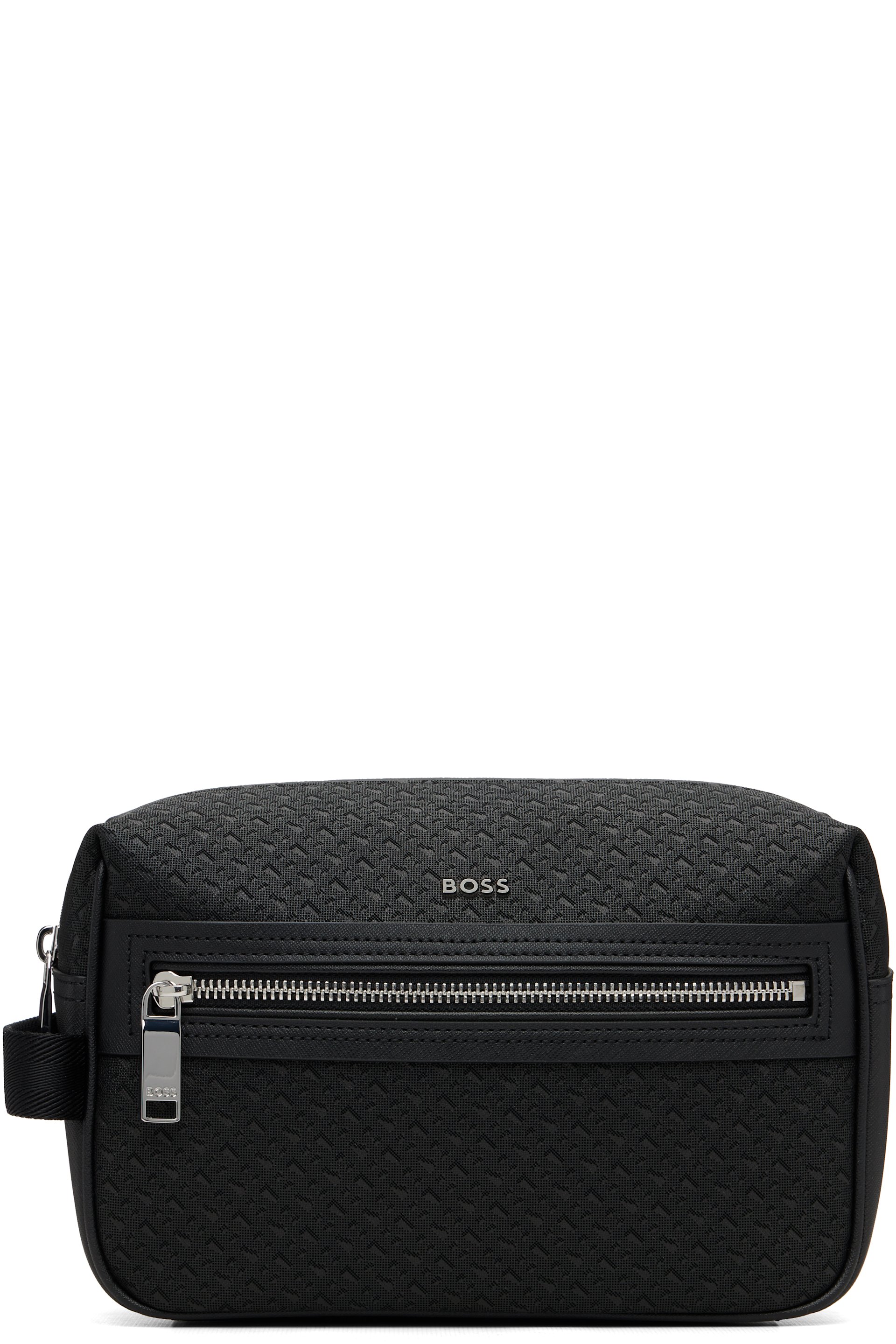 BOSS - Black Bonded Leather Toiletry Bag