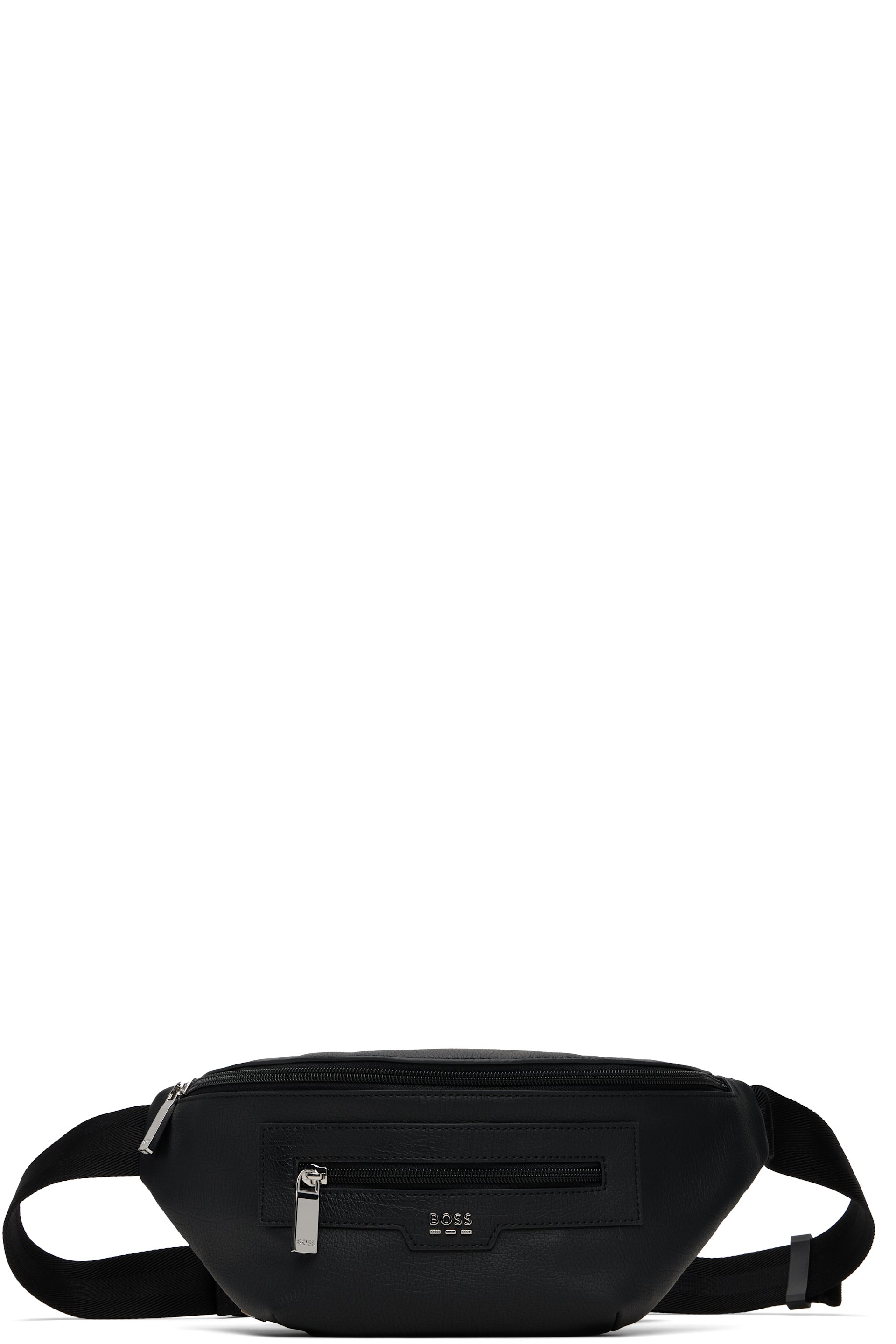 Boss - Sac-ceinture noir en cuir synthétique grainé