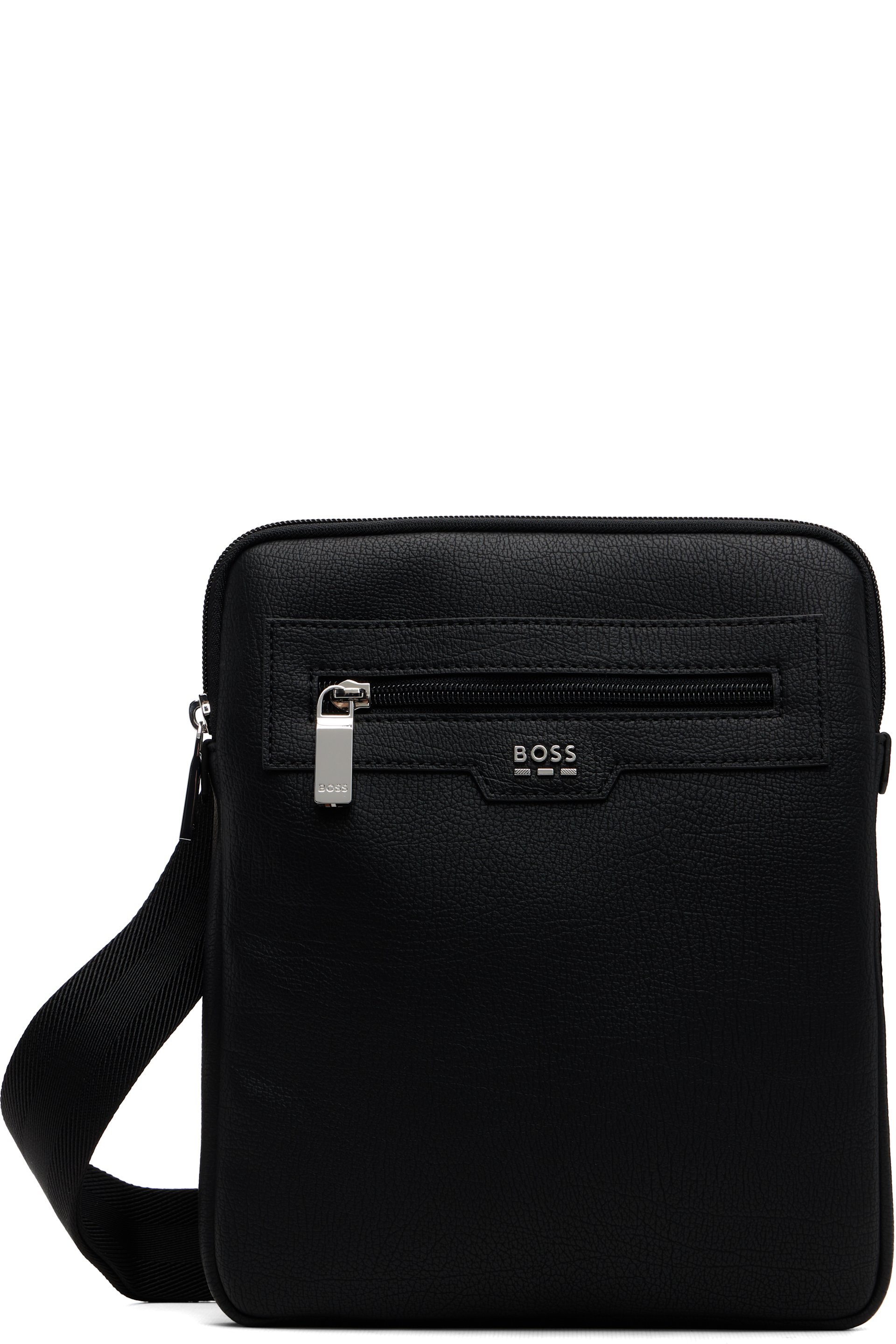 BOSS - Black Grained Faux-Leather Document Holder