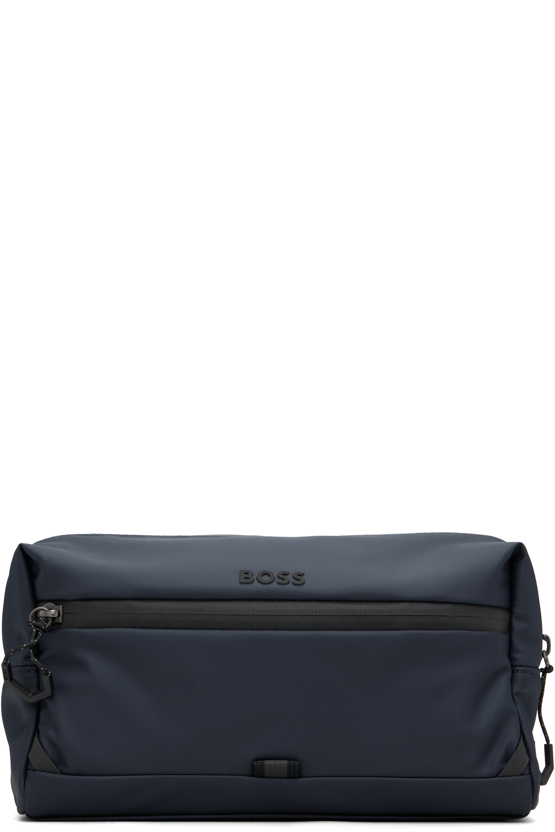 BOSS - Navy Faux-Leather Wash Pouch