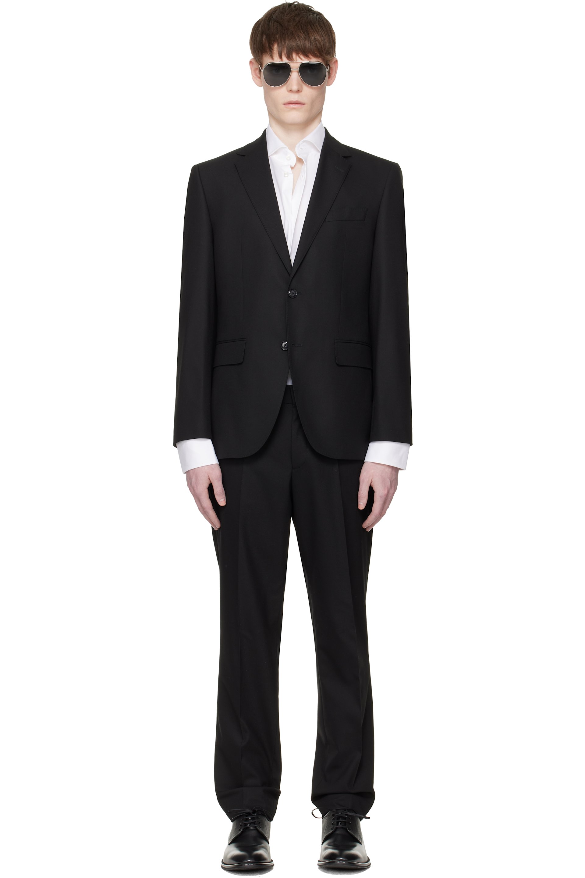 Boss - Complet noir en étoffe extensible à coupe classique