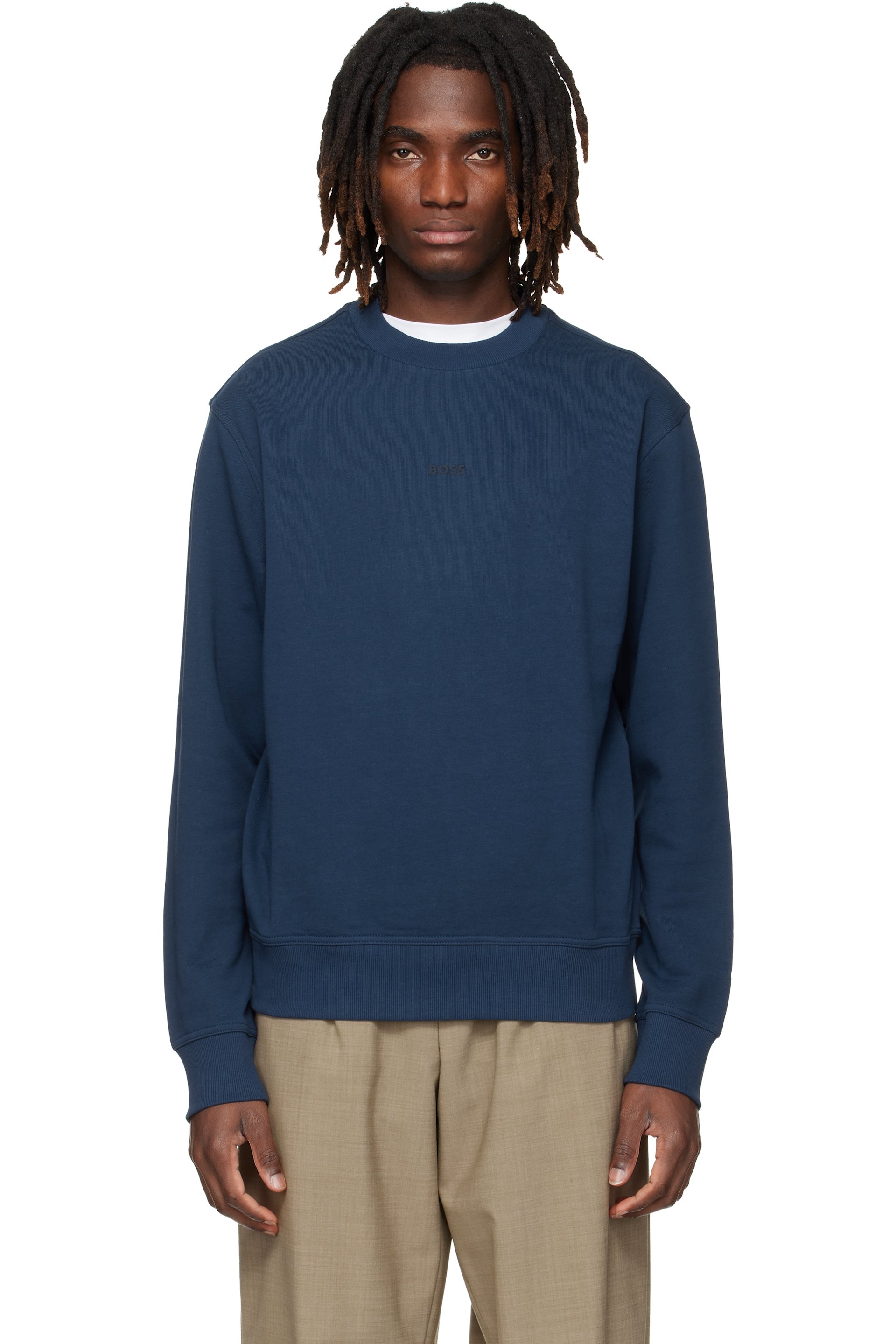 BOSS - Navy Chest Logo Sweatshirt