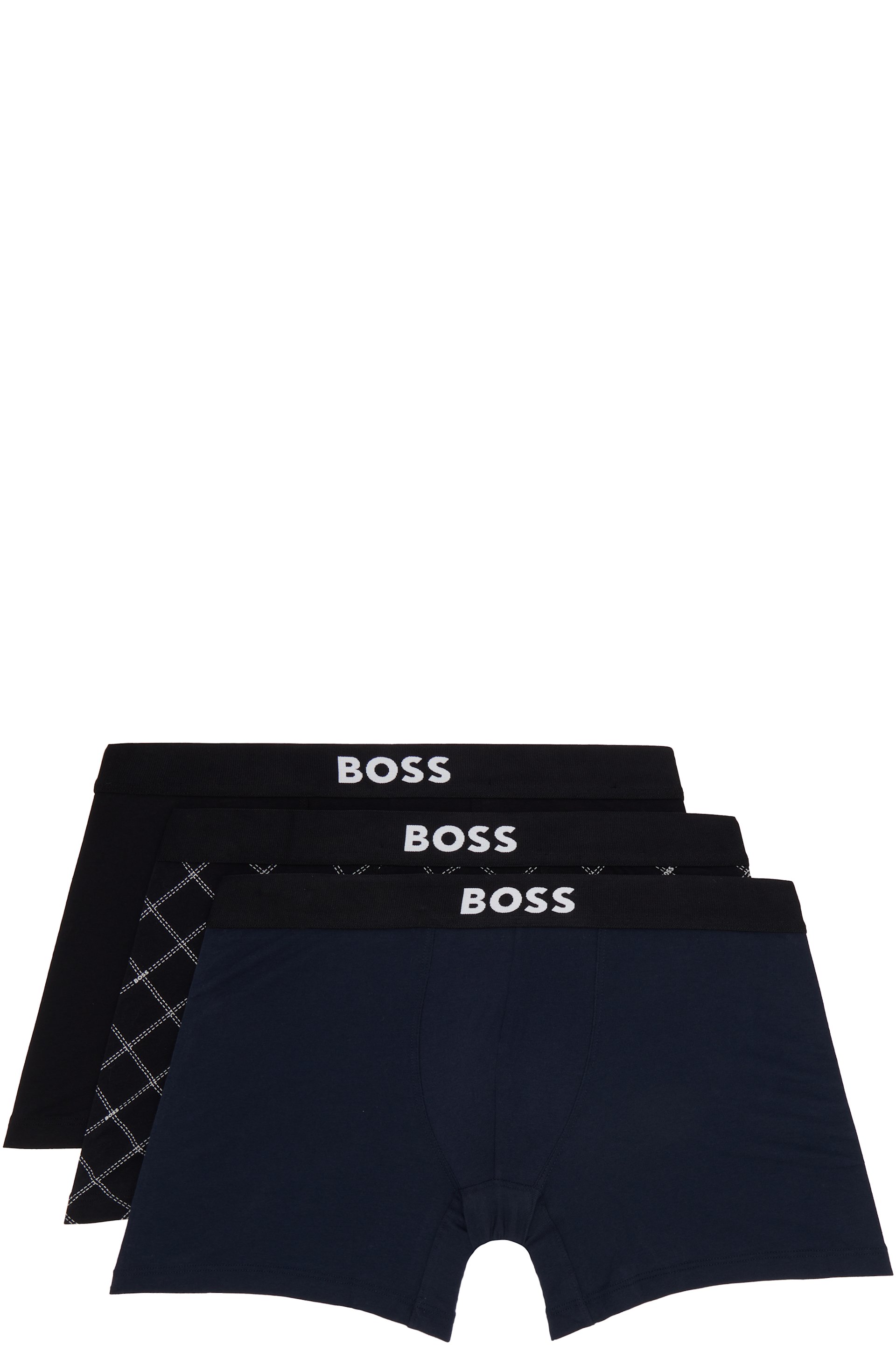 BOSS - Three-Pack Multicolor Stretch Cotton Boxer Briefs