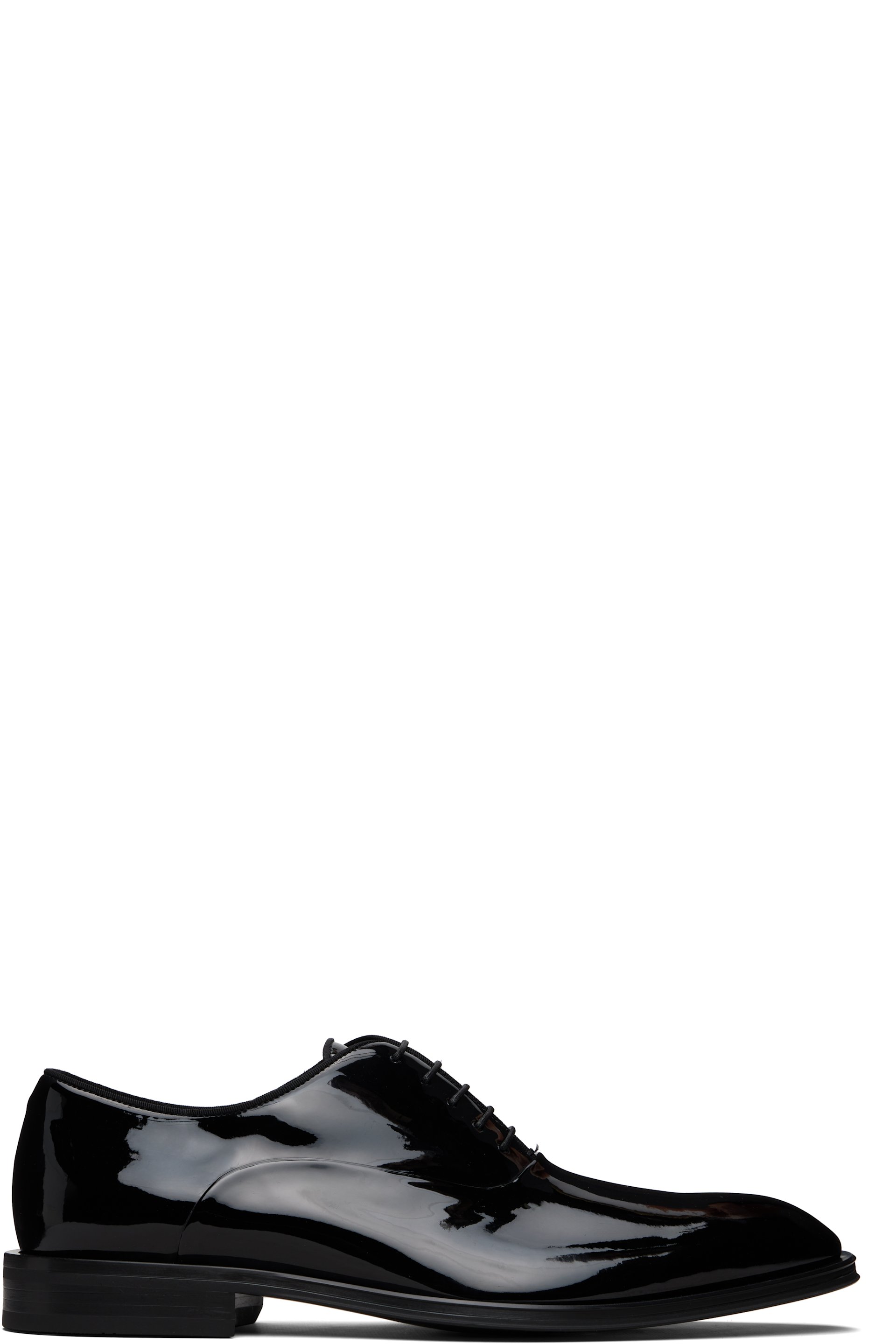BOSS - Black Oxford Patent Faux-Leather Derbys