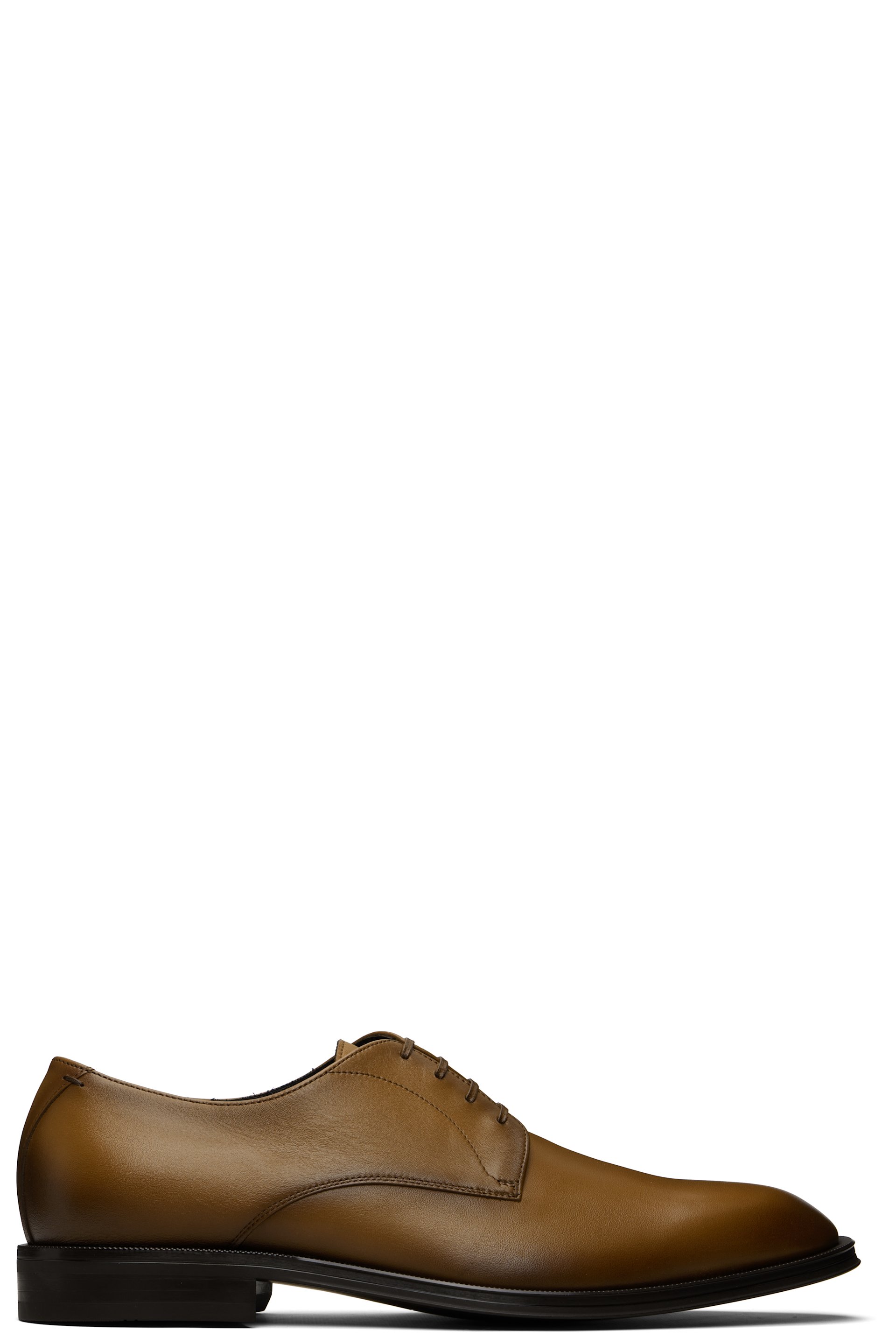 BOSS - Brown Leather Stitching-Detail Derbys