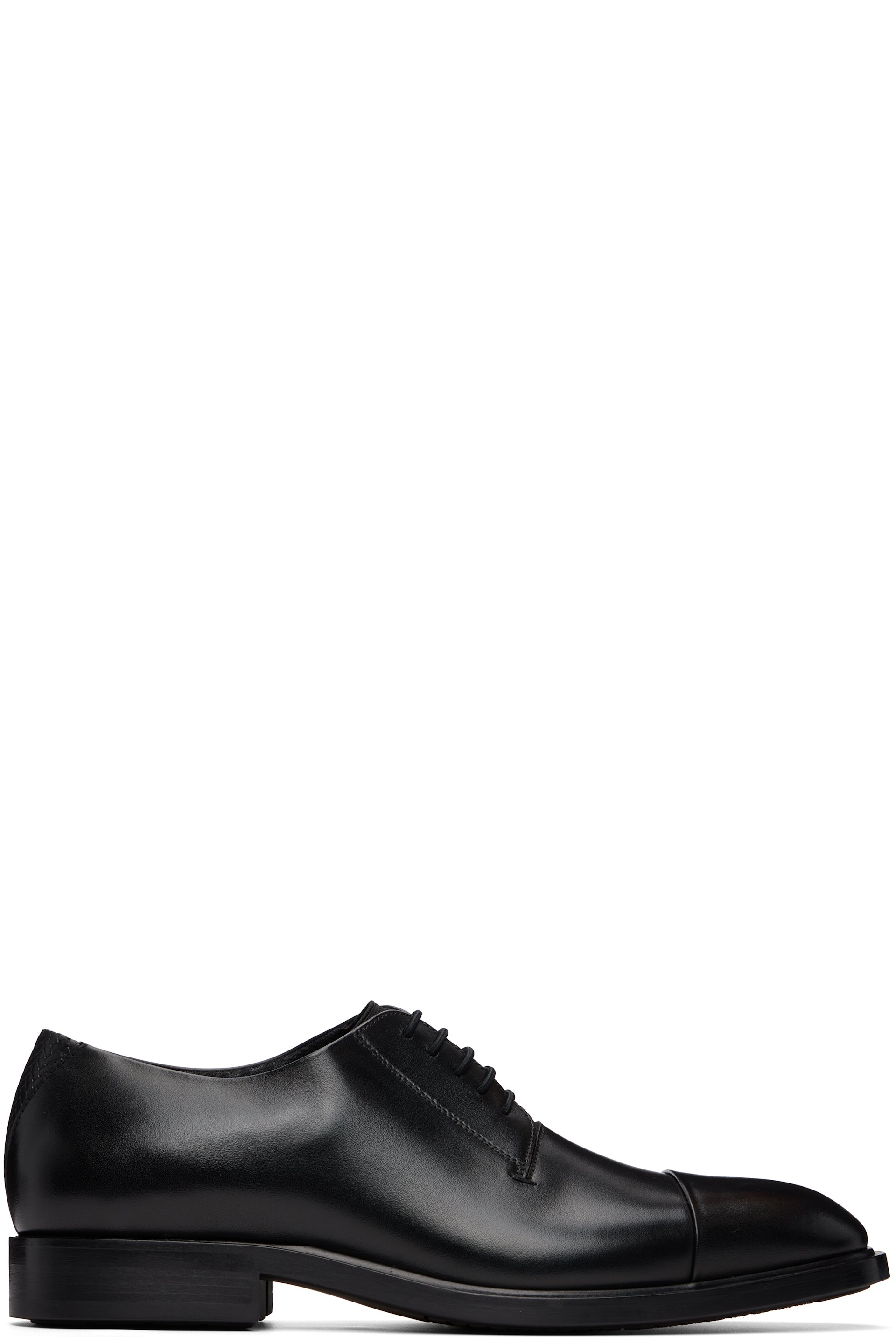 BOSS - Black Cap-Toe Leather Derbys