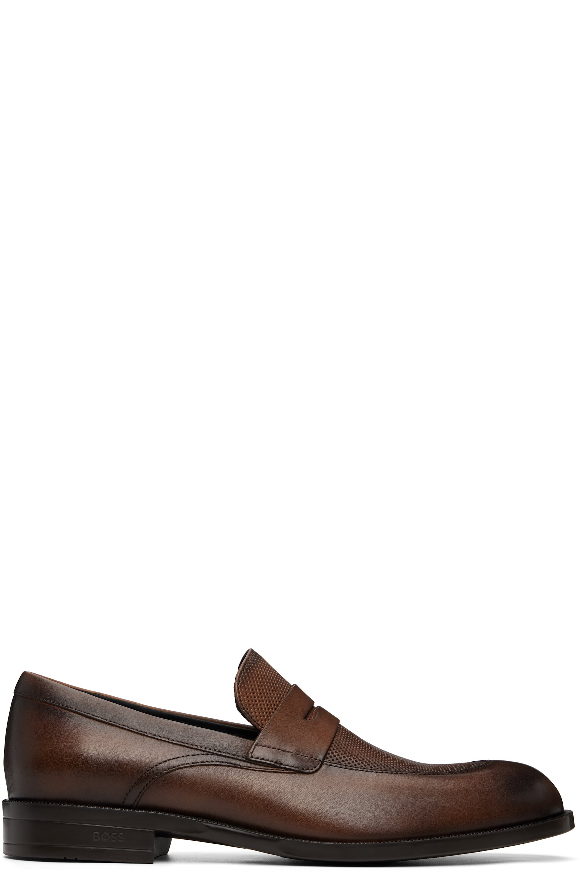 BOSS - 棕色 Penny Trim Leather 乐福鞋