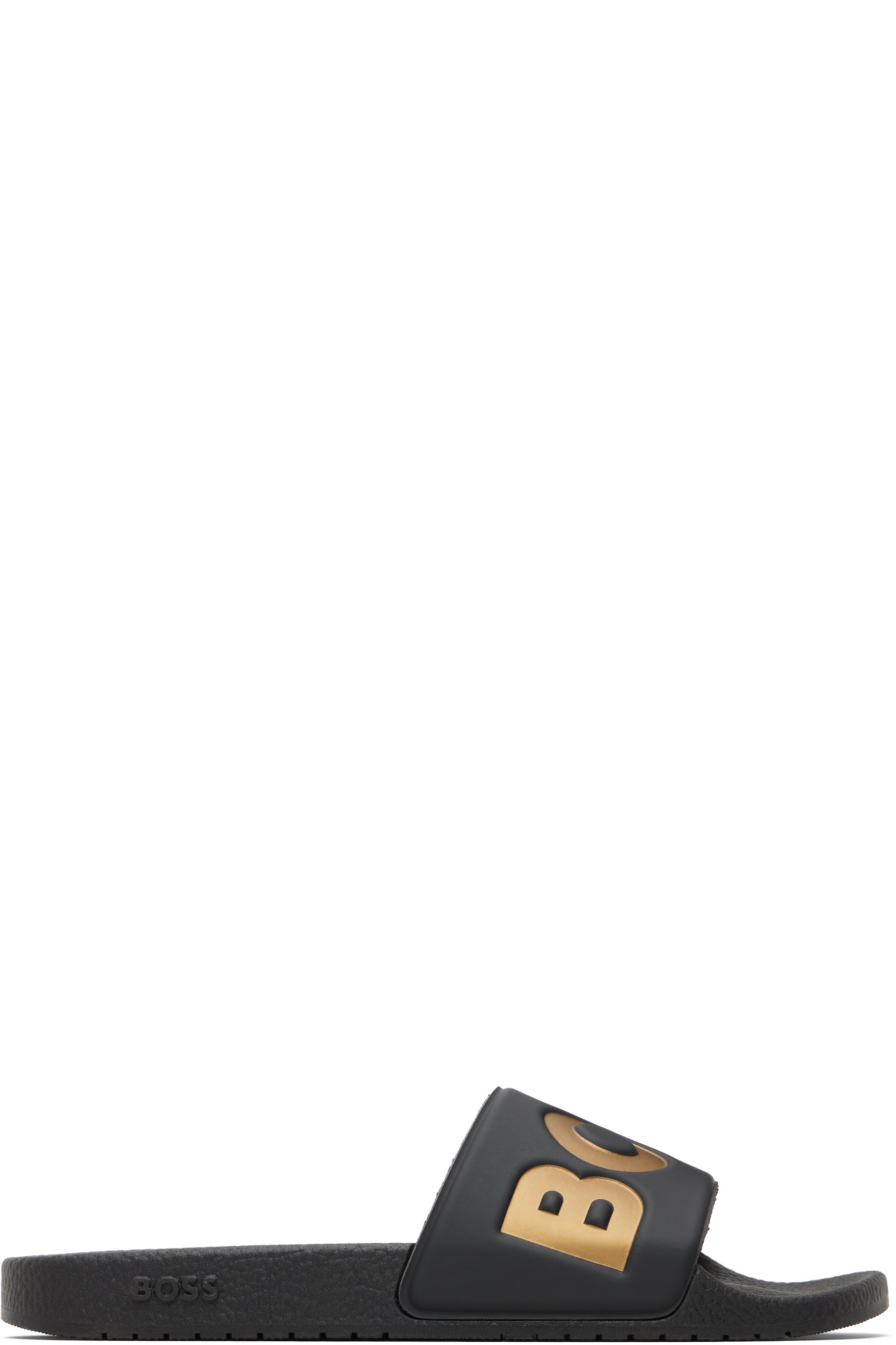 BOSS - Black Large Logo Detail Pool Slides