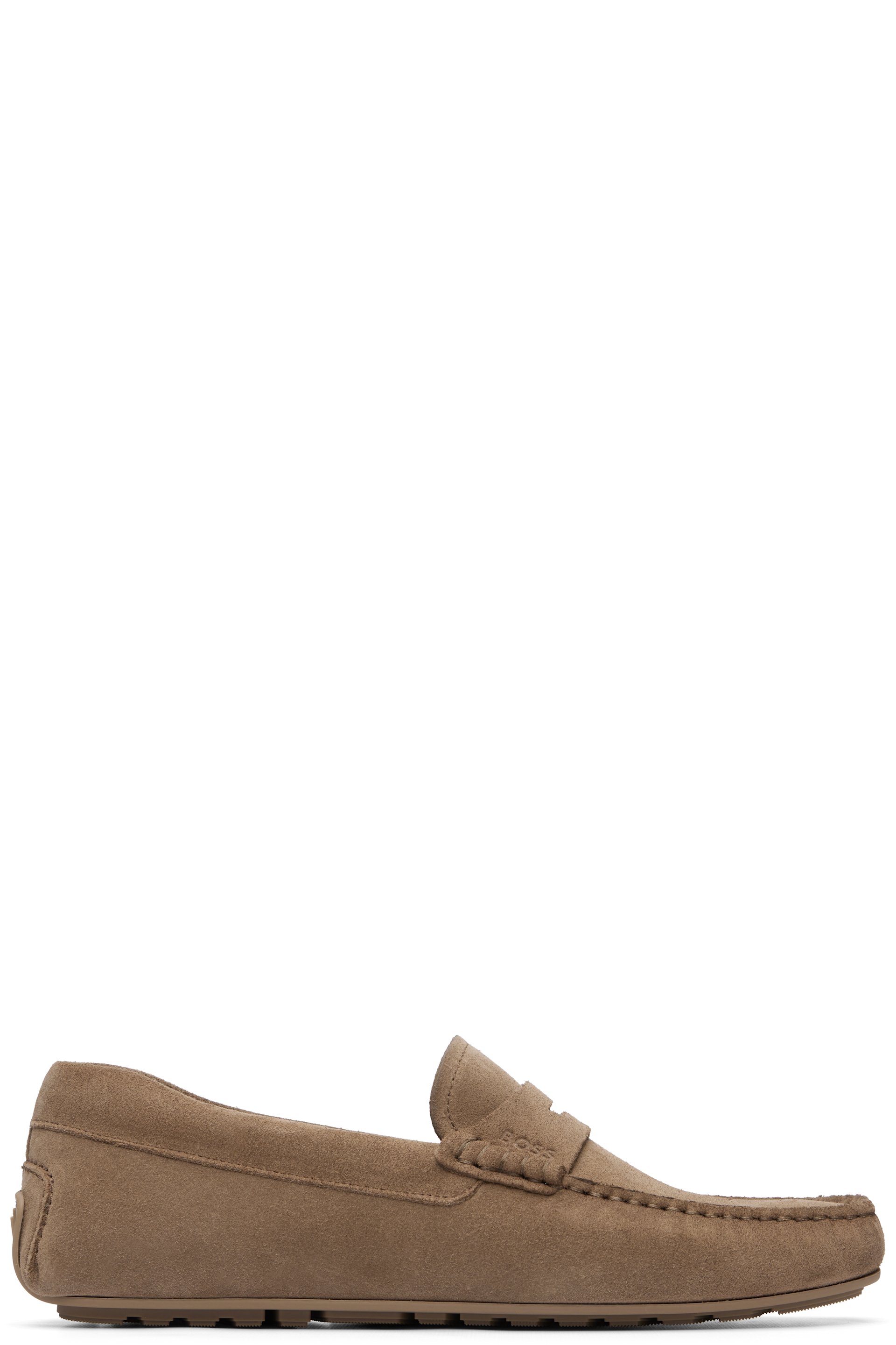 BOSS - Beige Penny Trim Suede Loafers