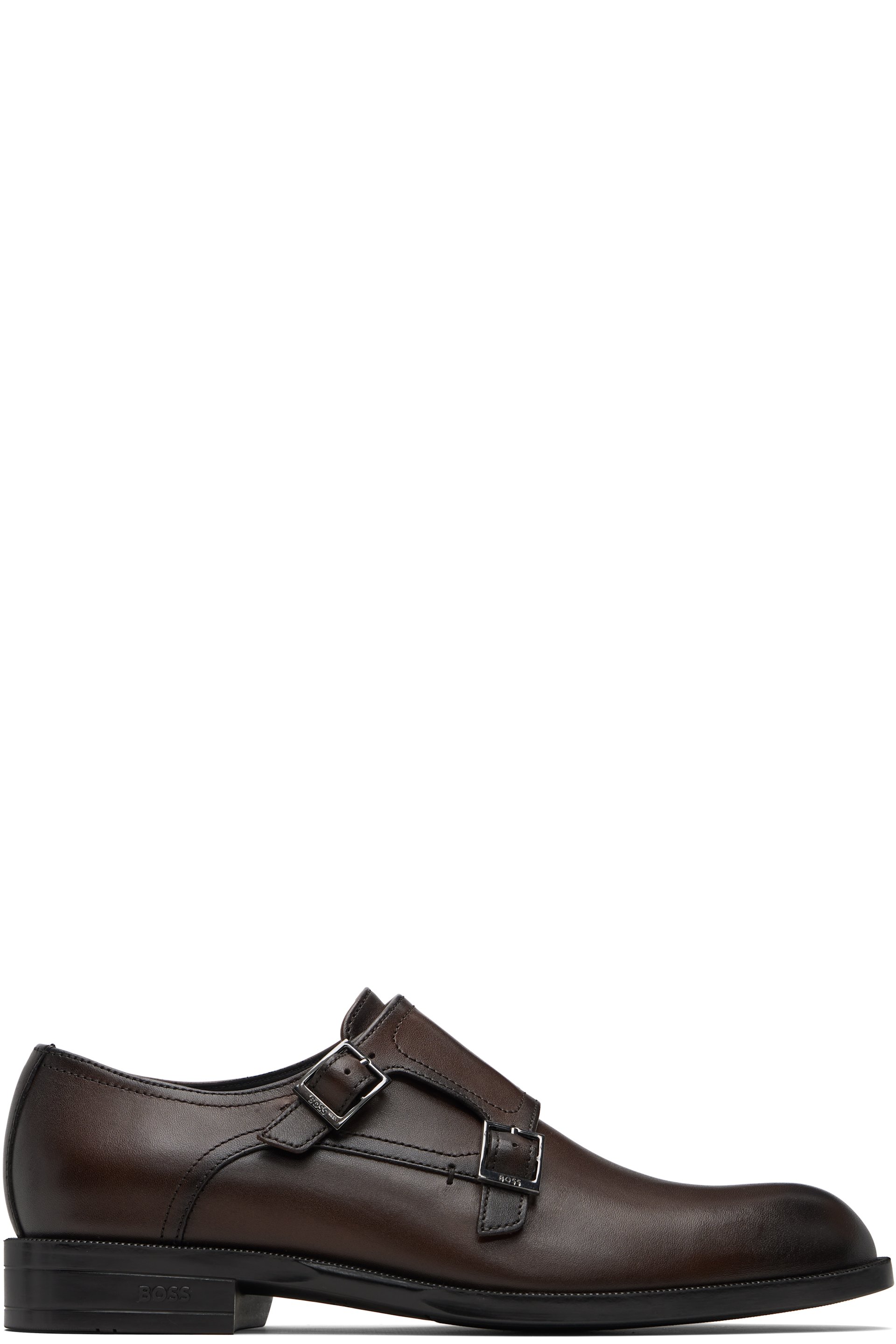 BOSS - Brown Buffed Leather Monkstraps