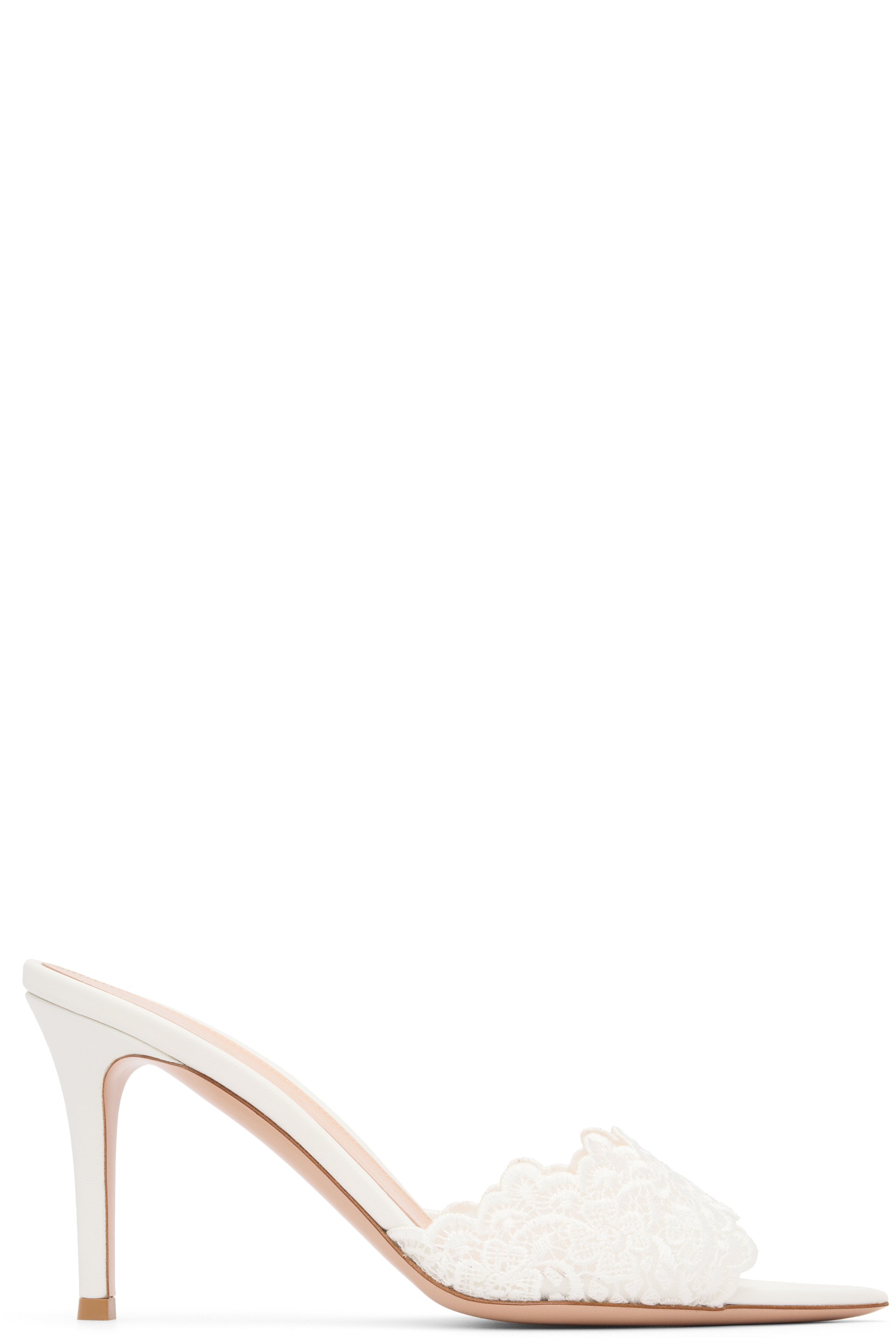Gianvito Rossi - Sandales à talon de style mule Yvonne blanches