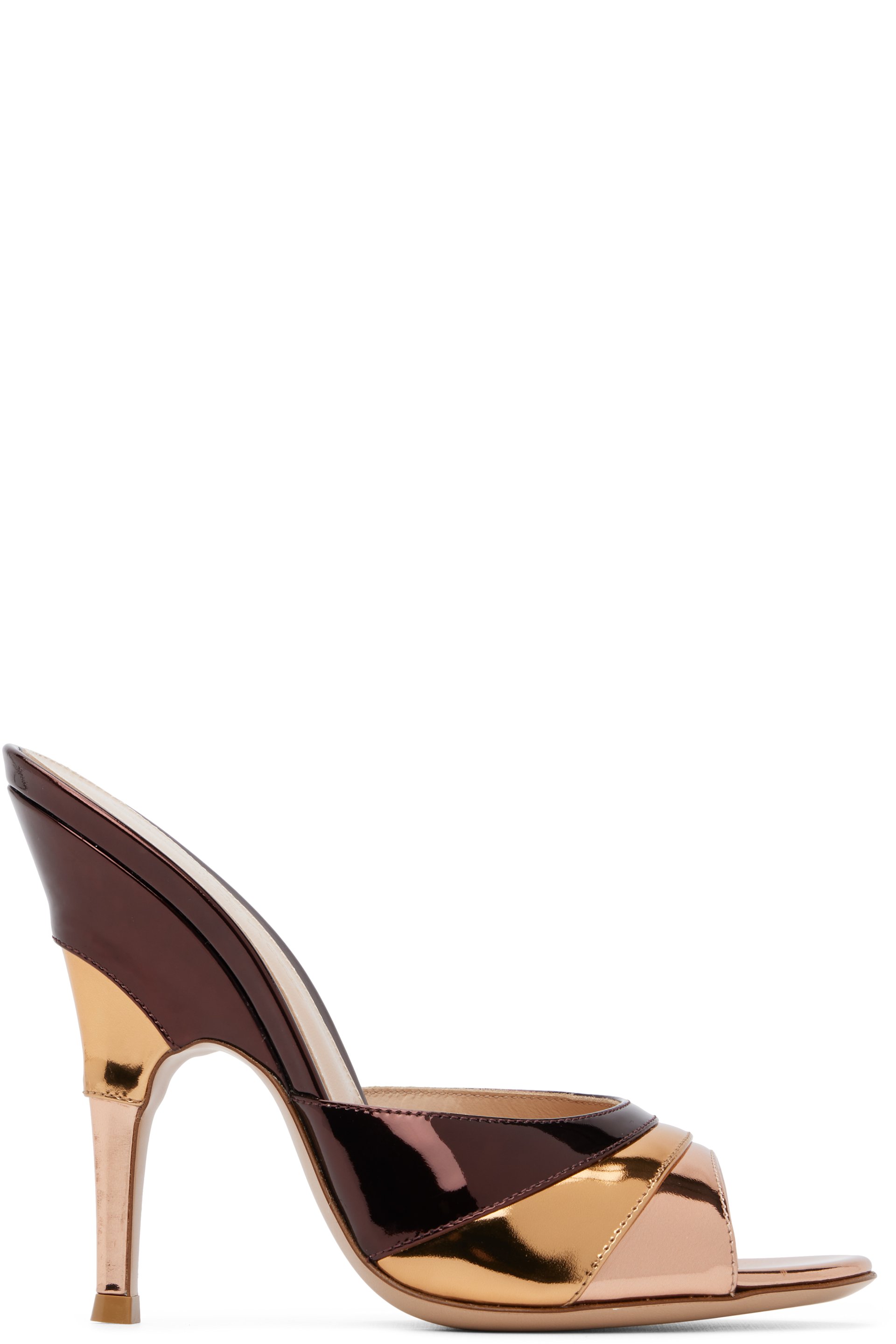Gianvito Rossi - Sandales à talon Marea bourgogne et rose