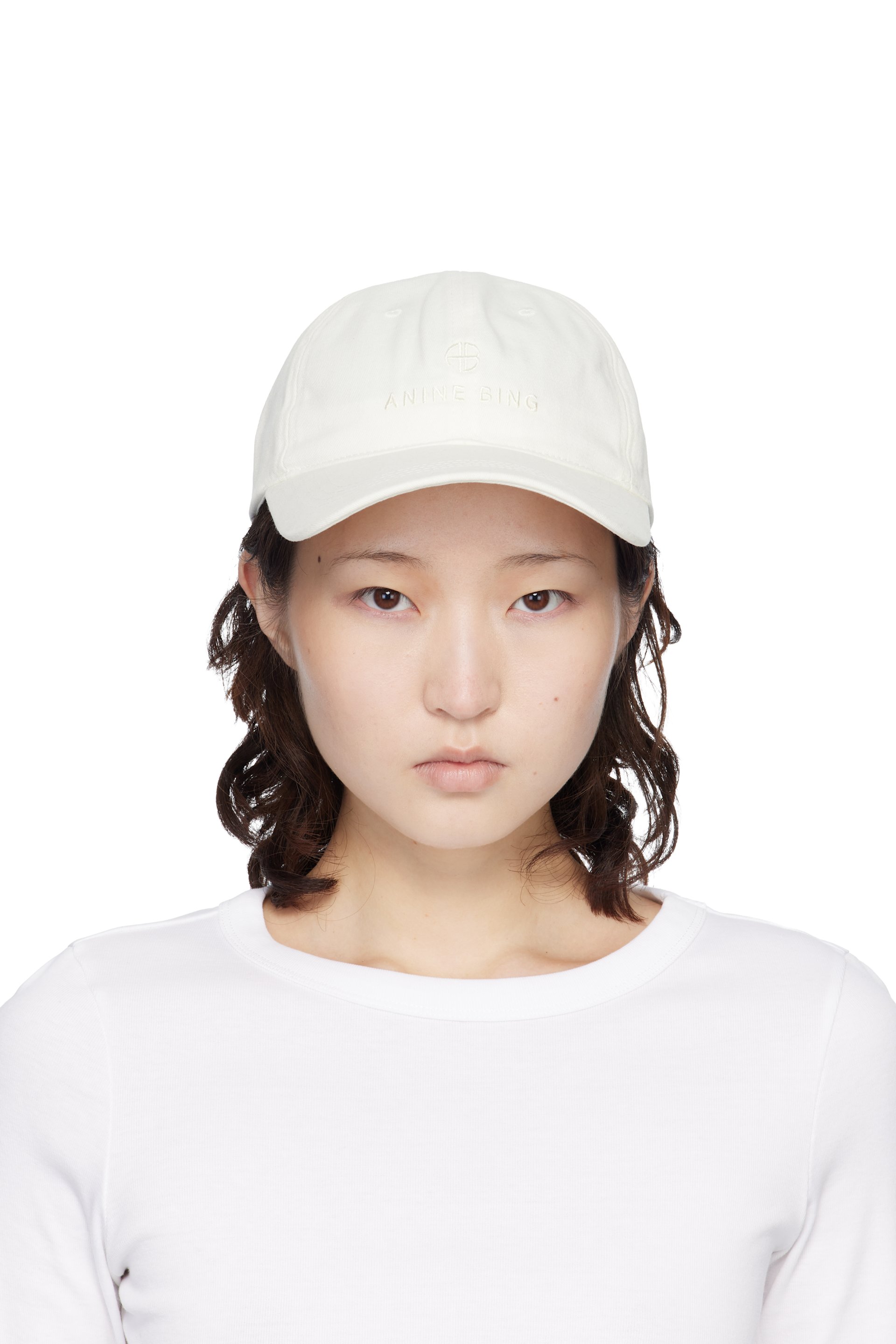 ANINE BING - Off-White Jeremy Baseball Cap