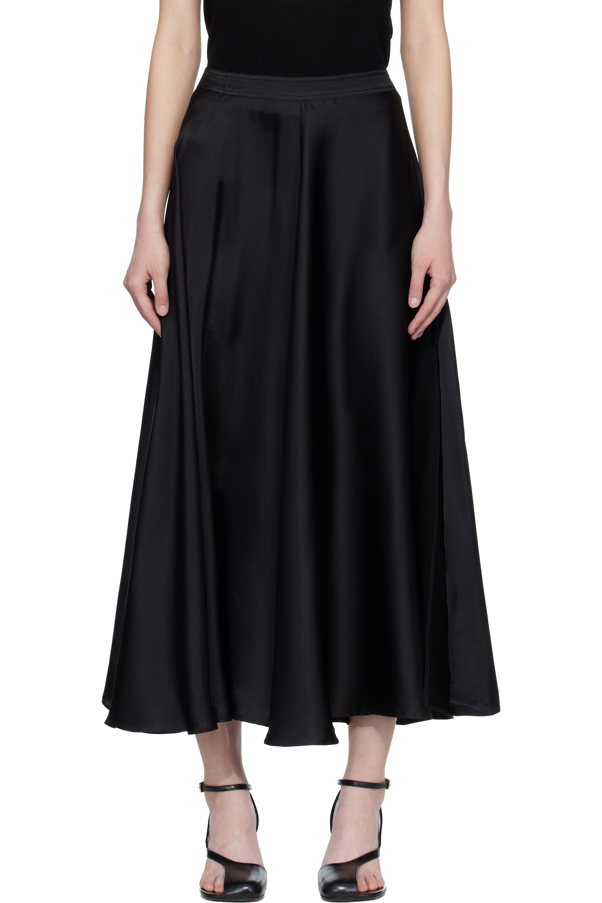 ANINE BING - Jupe midi Christina noire