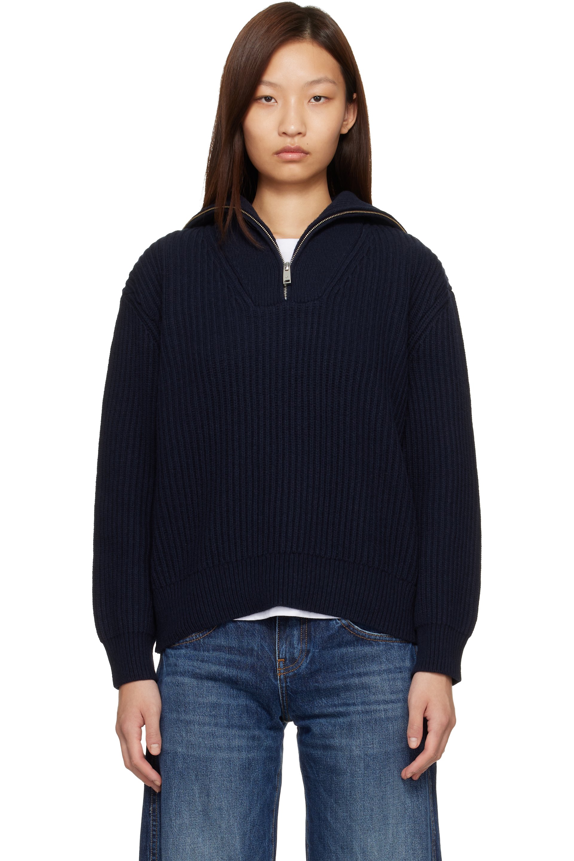 ANINE BING - Blouson de survêtement Sammy bleu marine