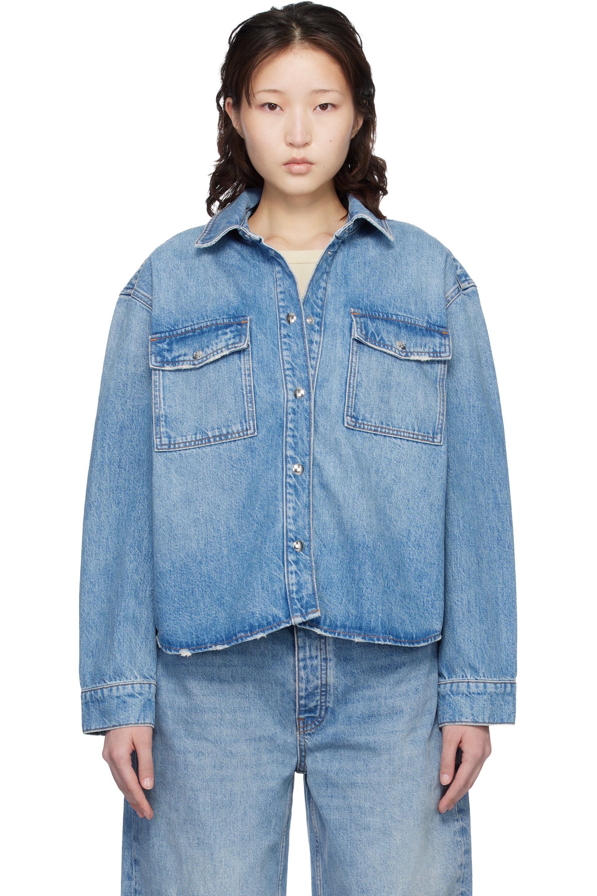 ANINE BING - Chemise Paxton bleue en denim