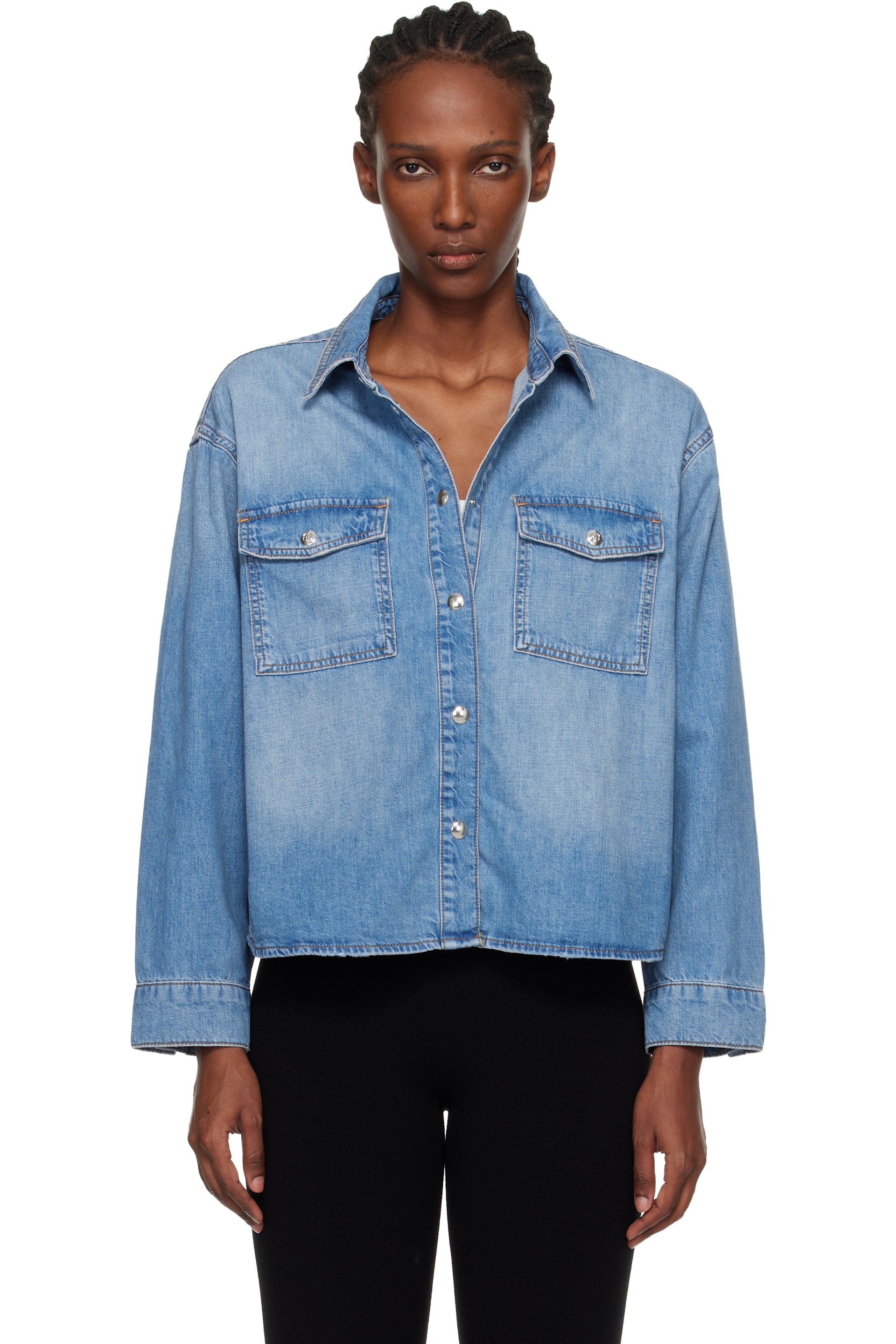 ANINE BING - Blue Paxton Denim Shirt