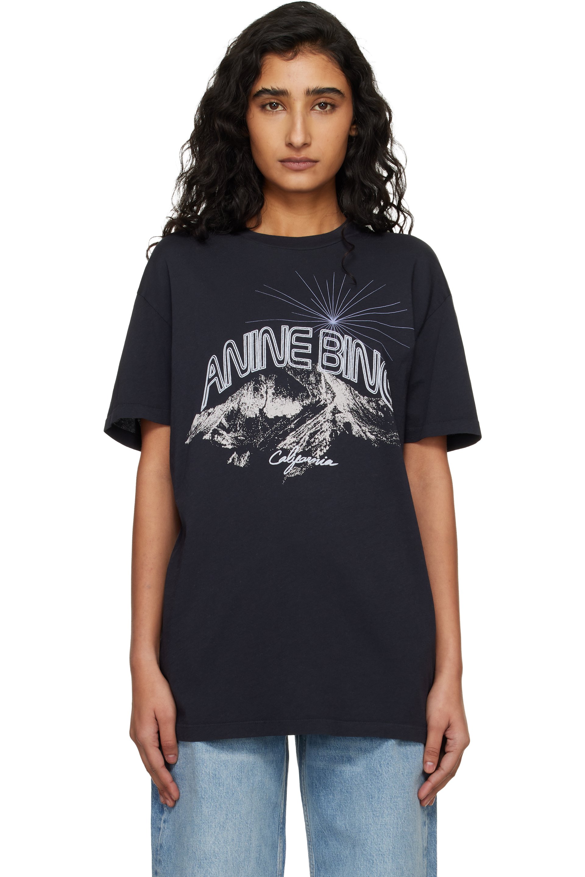 ANINE BING - T-shirt California Walker bleu marine