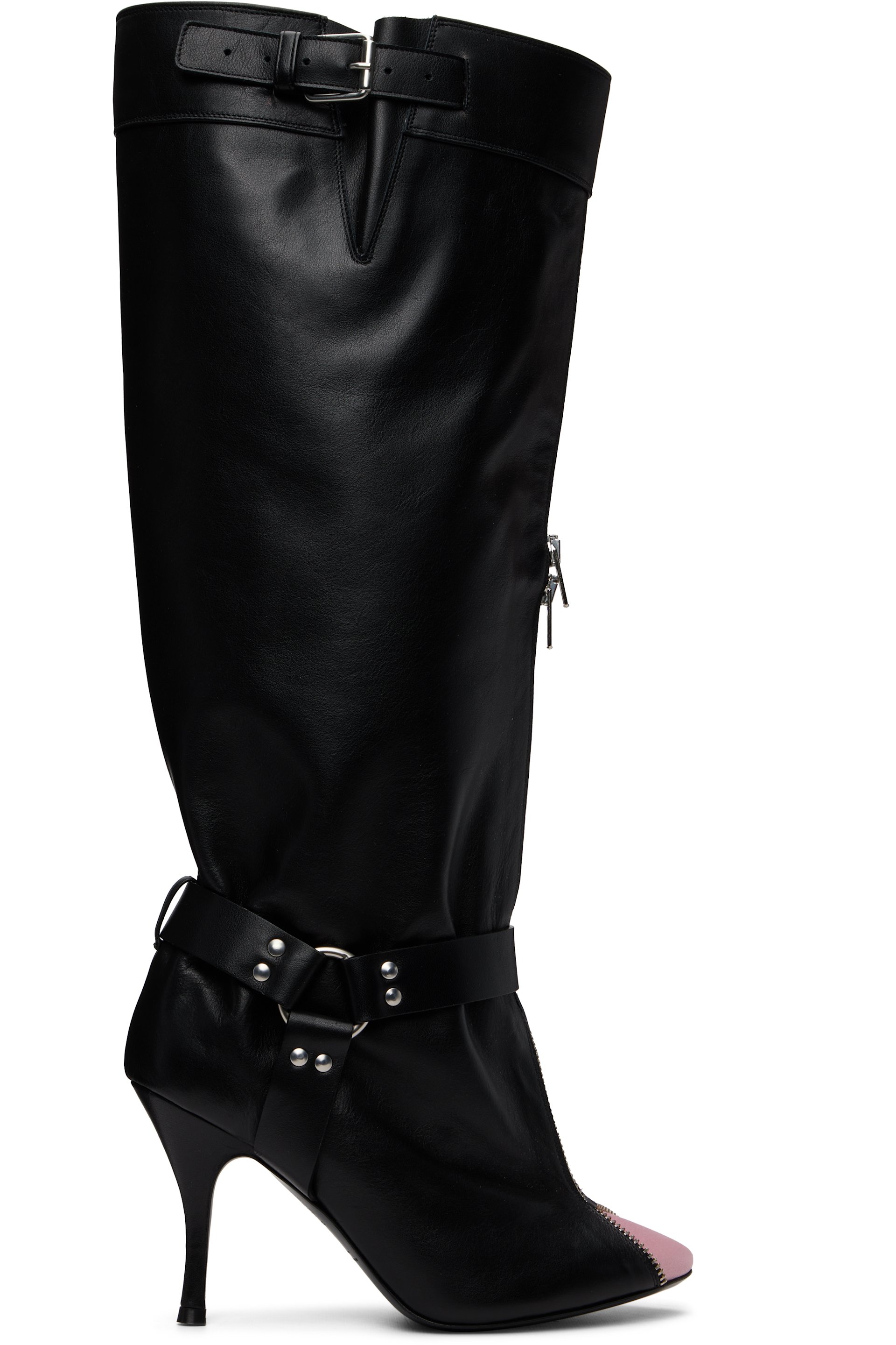 August Barron - Black Unzipped Tall Boots