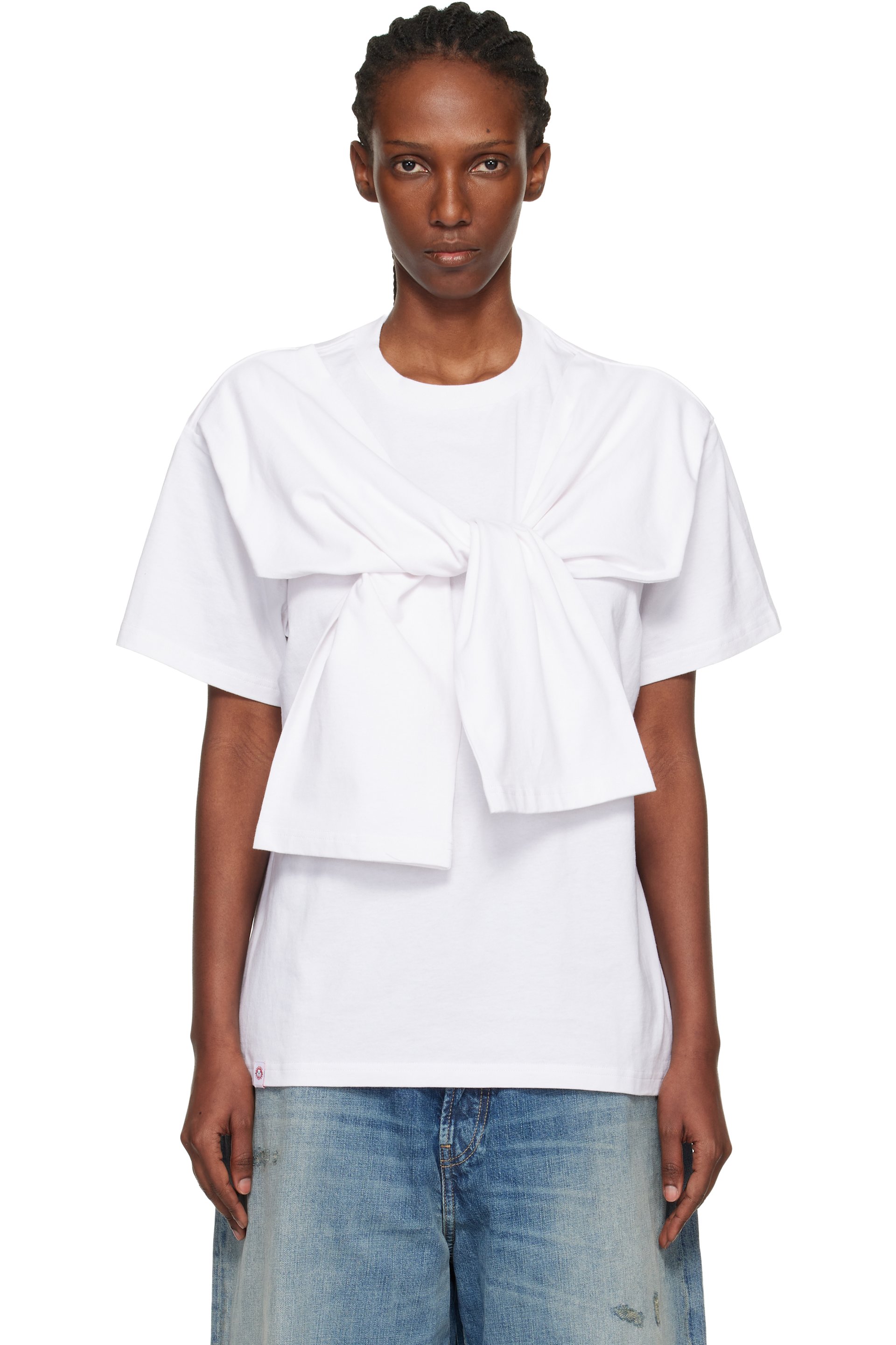 Charles Jeffrey LOVERBOY - T-shirt blanc à manches à nouer