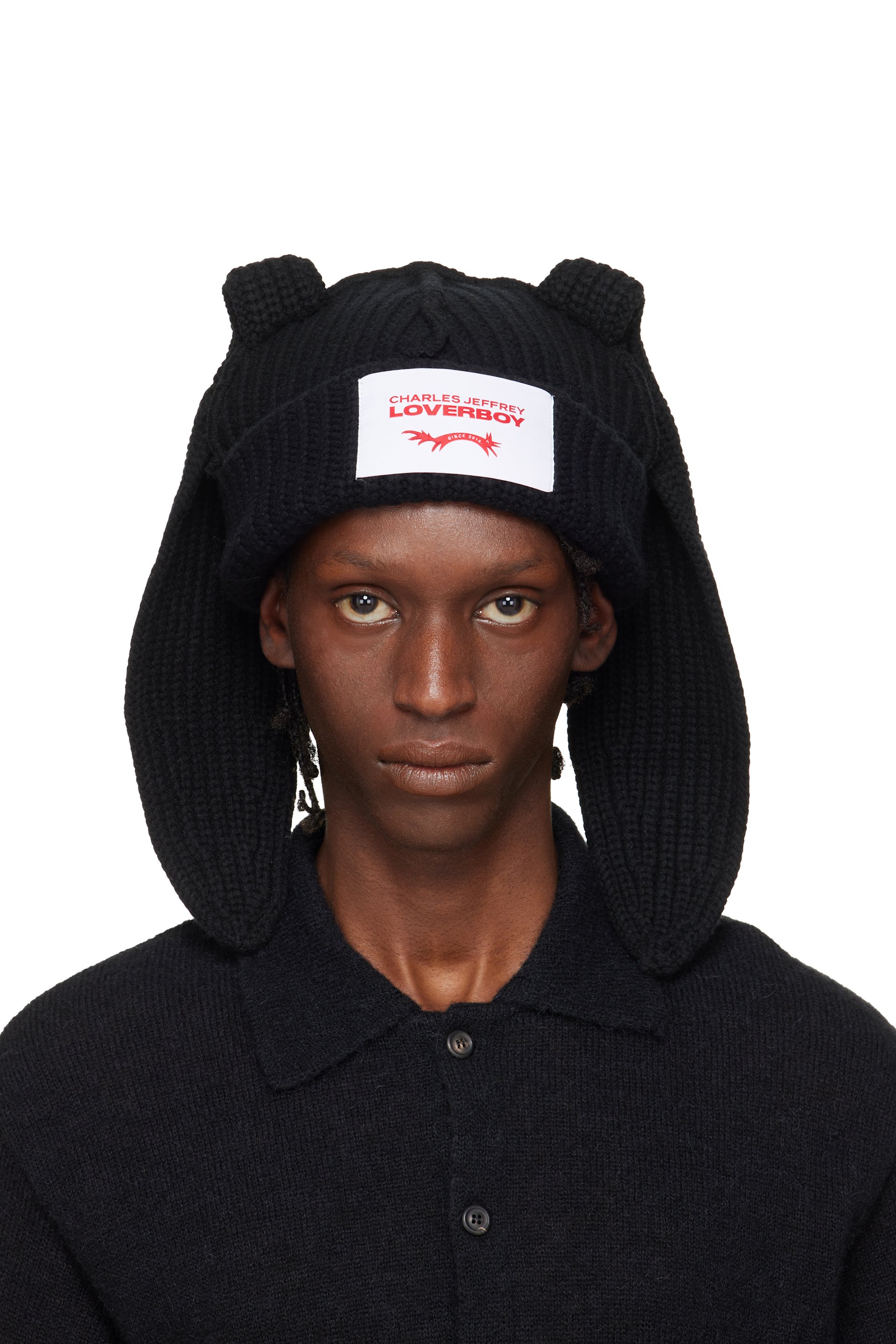 Charles Jeffrey LOVERBOYのブラック Chunky Rabbit ビーニーがセール中