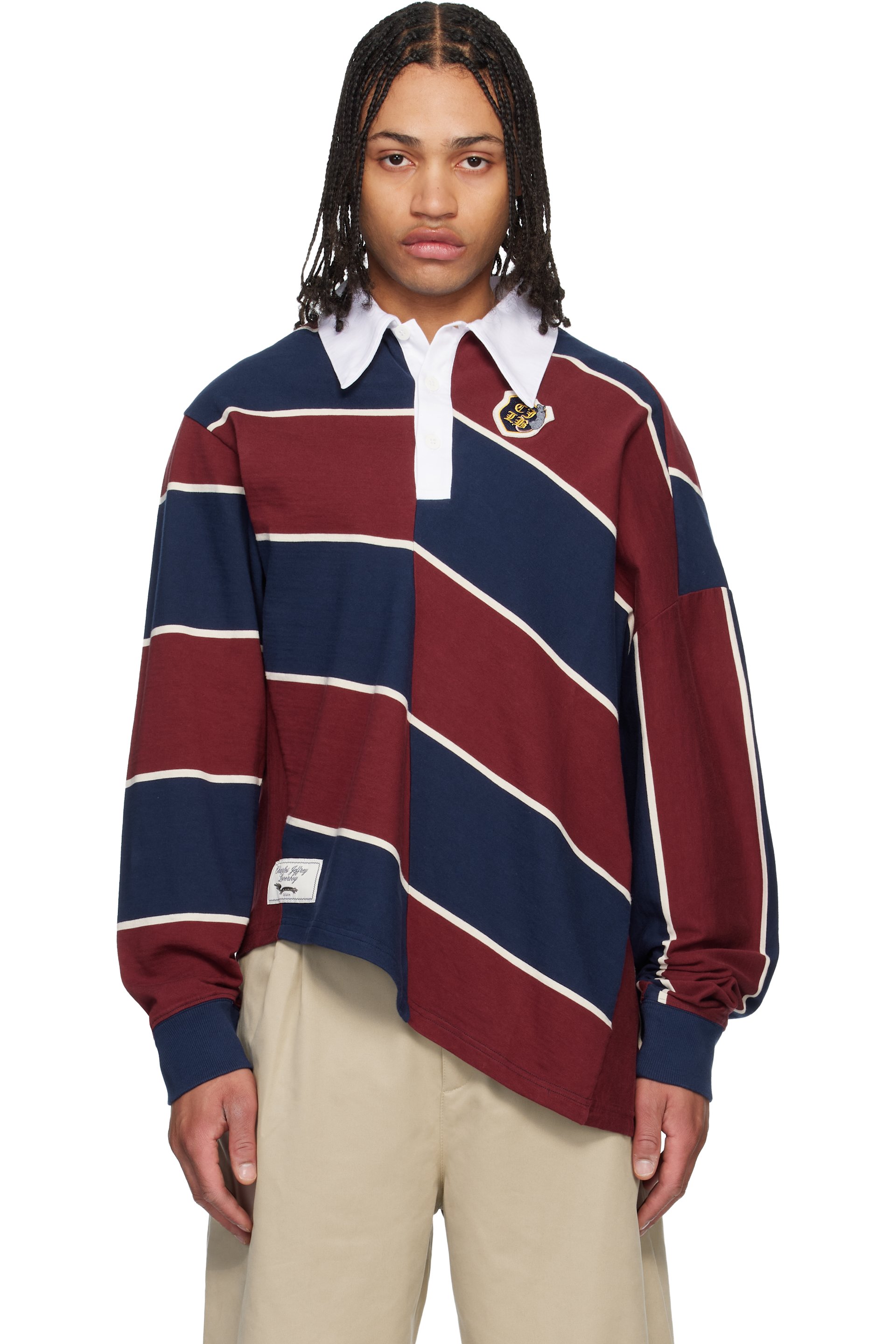 Charles Jeffrey LOVERBOY - Blue & Red Warped Polo