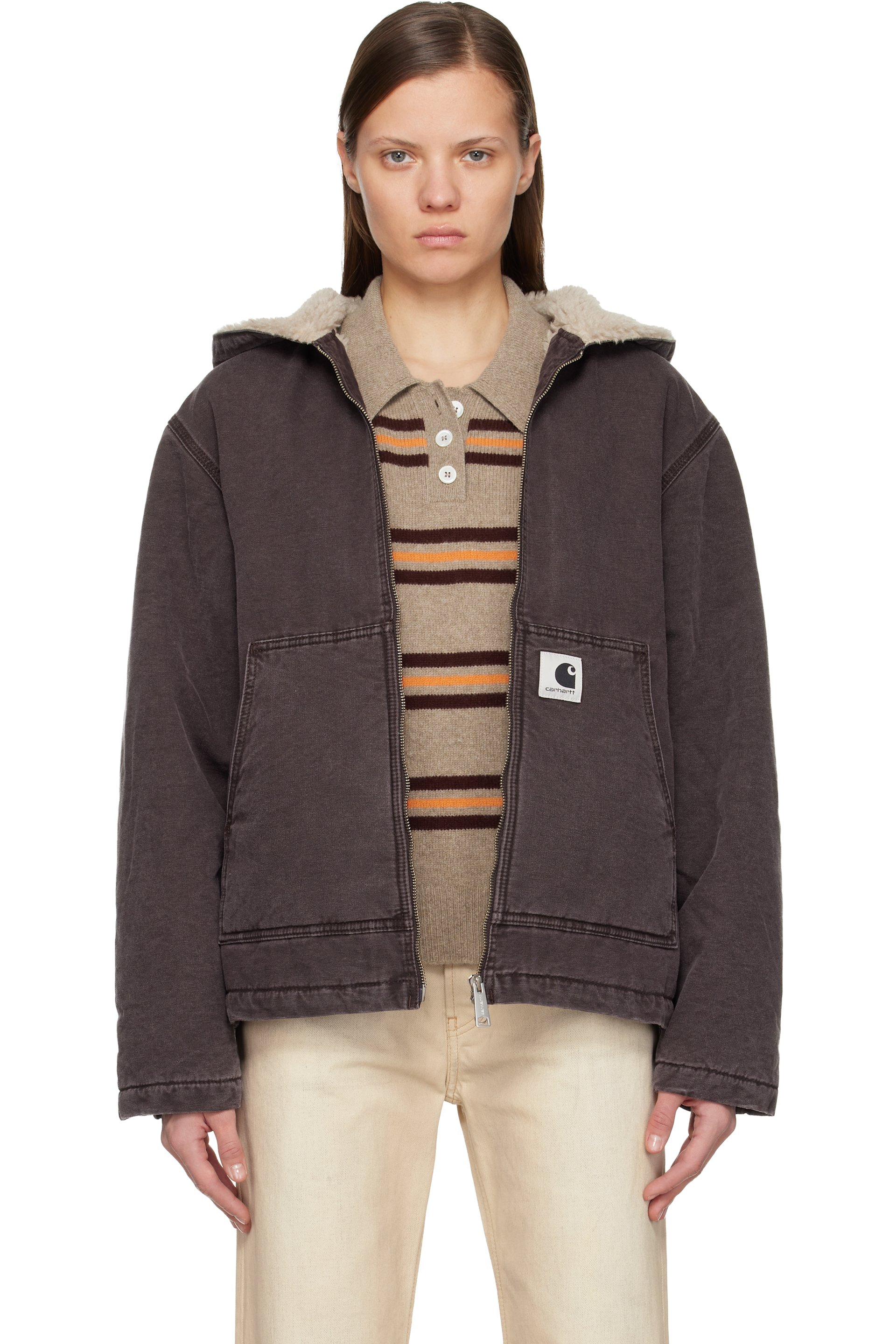 Carhartt Work In Progress - パープル Mitch フード付きボンバージャケット