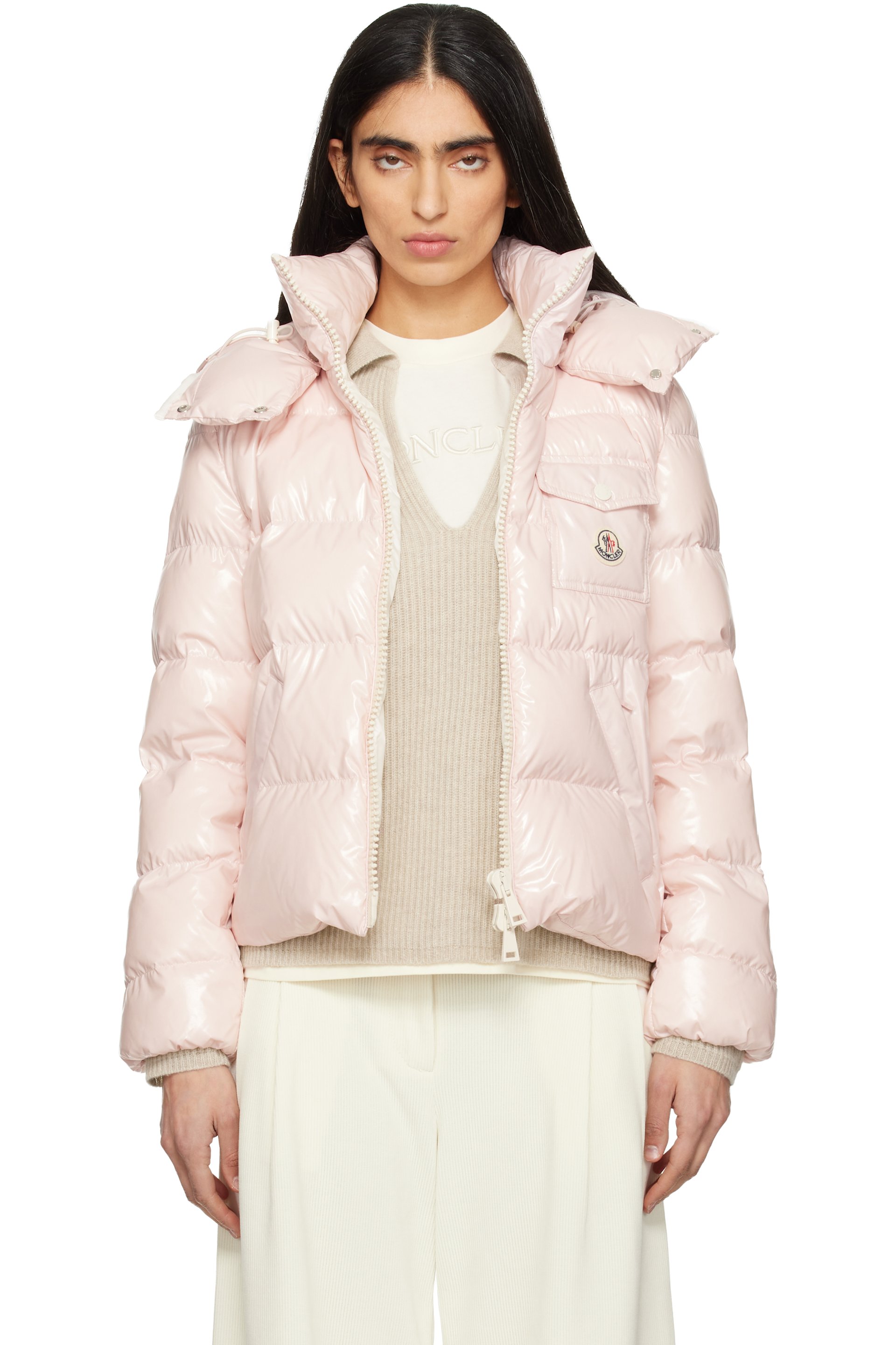 Moncler - Pink Andro Hooded Short Down Jacket