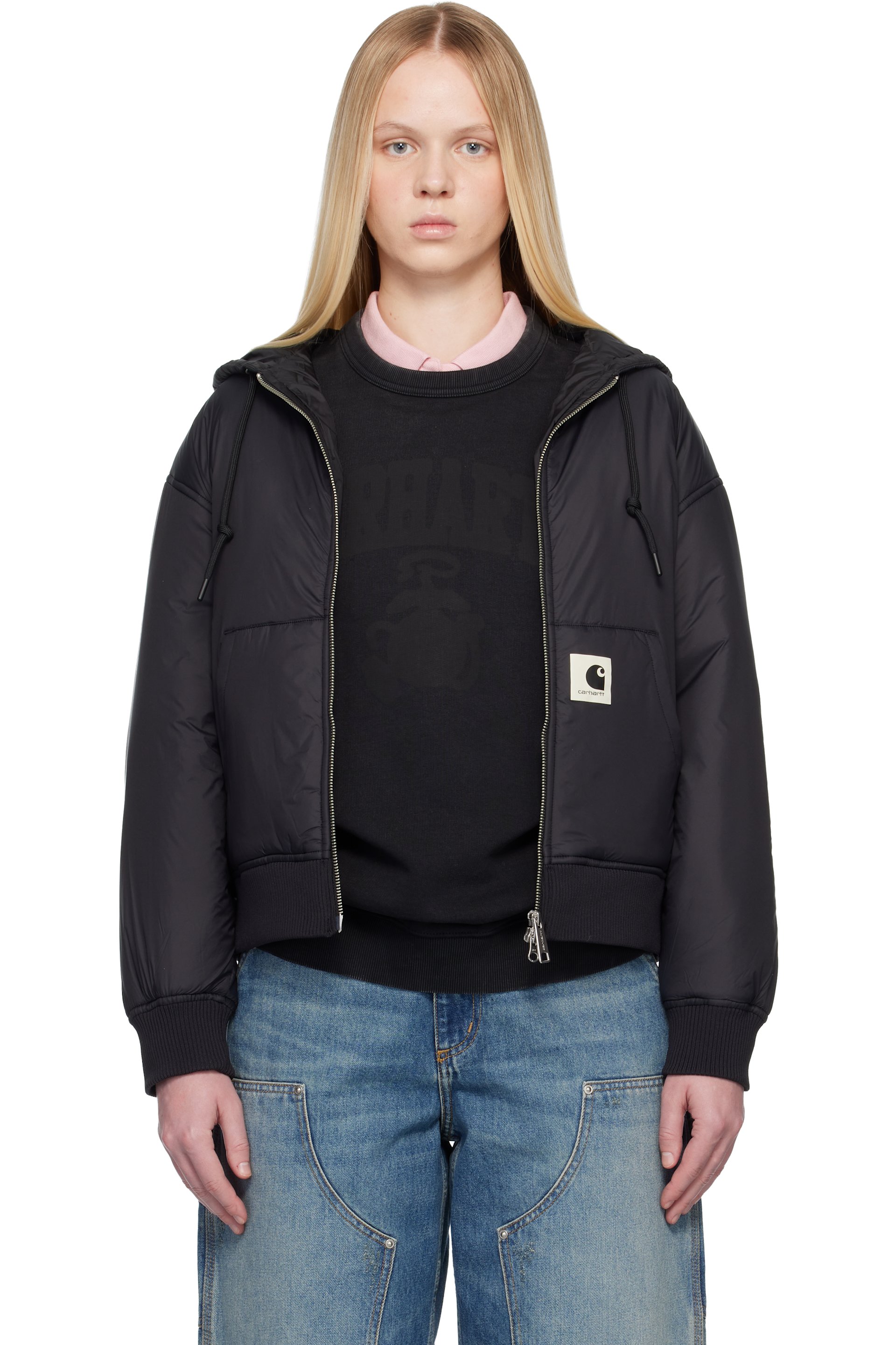 Carhartt Work In Progress - Blouson Gadd noir à capuche