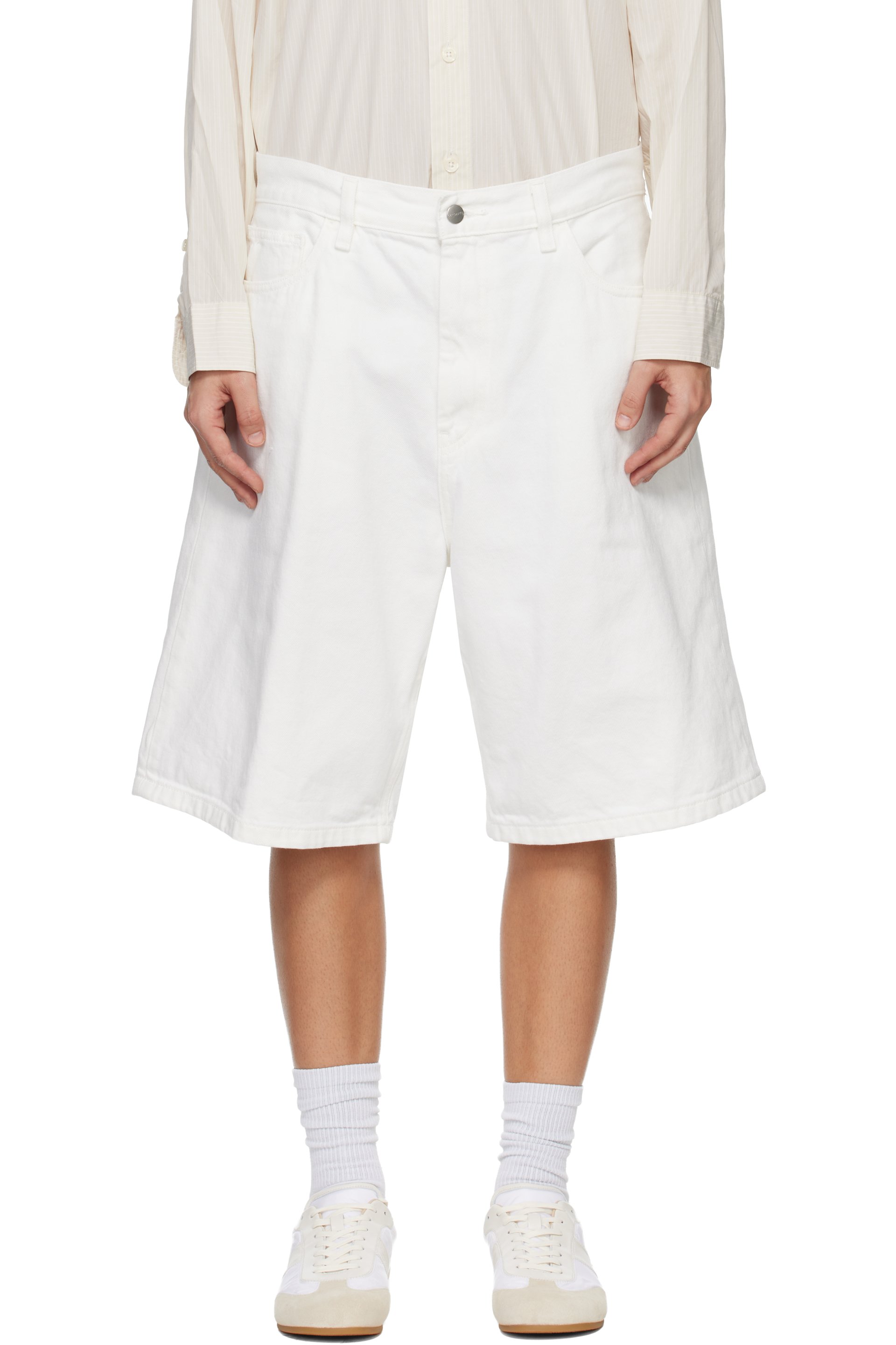 Carhartt Work In Progress - Short Brandon blanc en denim
