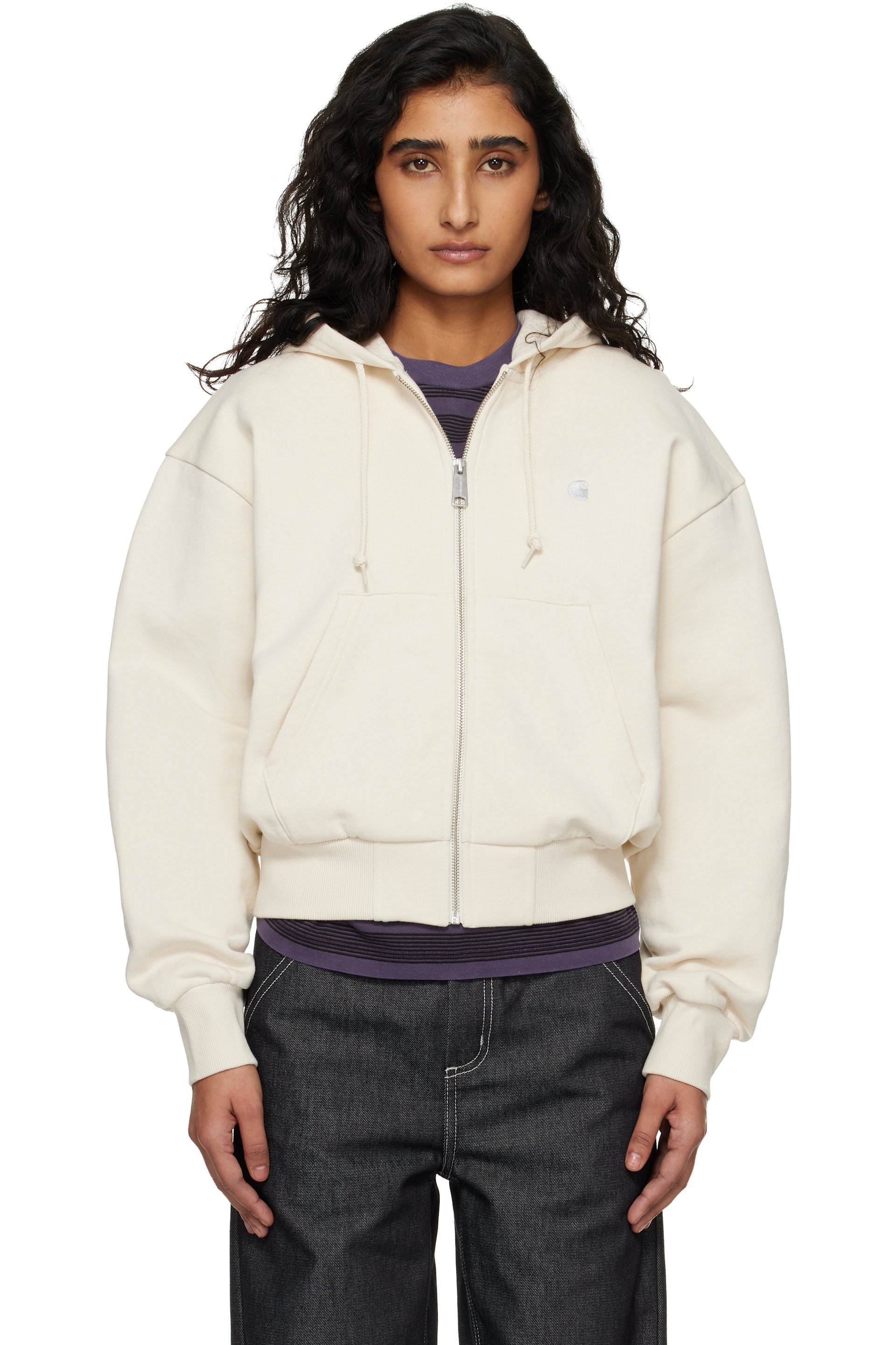Carhartt Work In Progress - Pull à capuche Casey blanc cassé