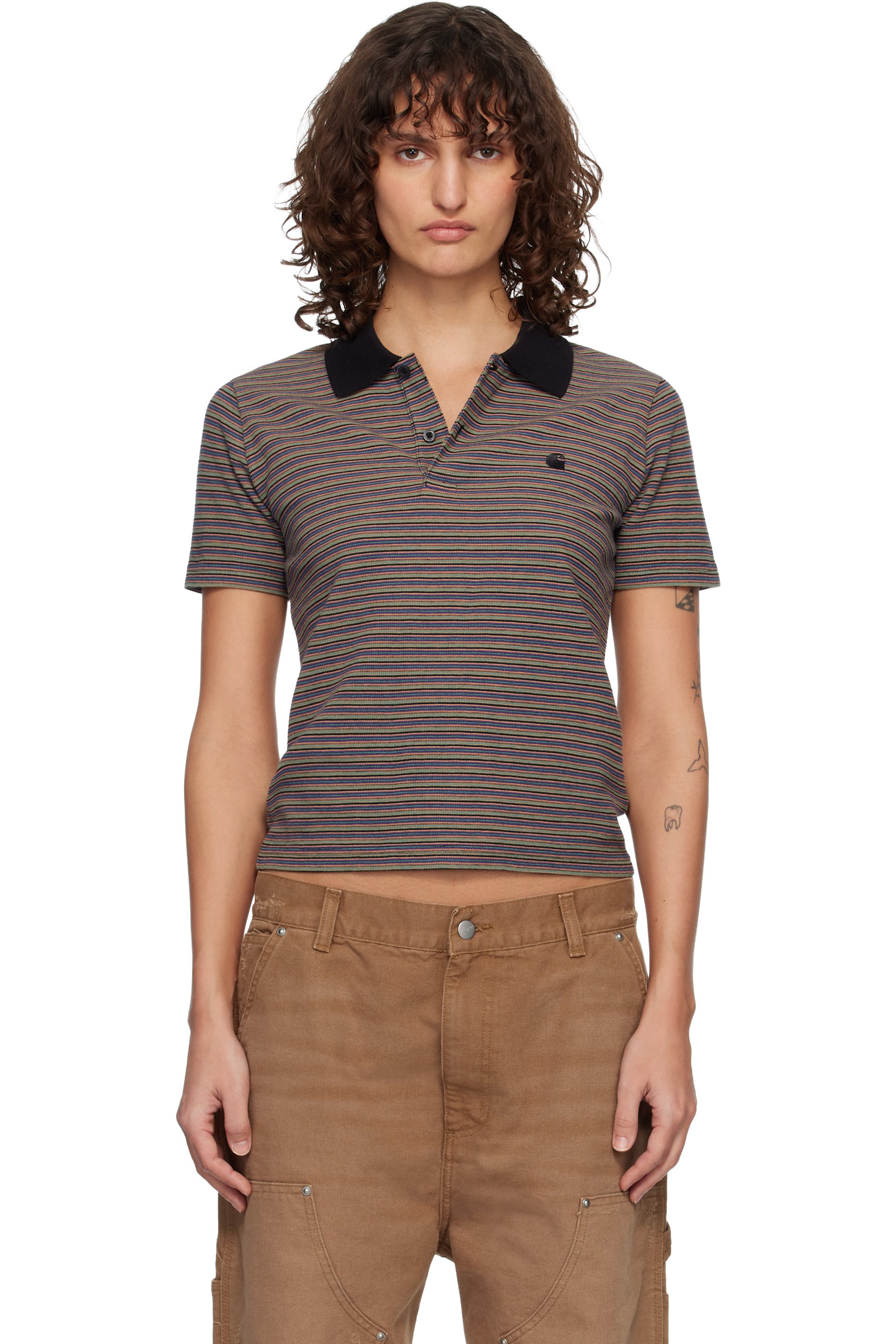 Carhartt Work In Progress - Polo à manches courtes Dion multicolore à rayures