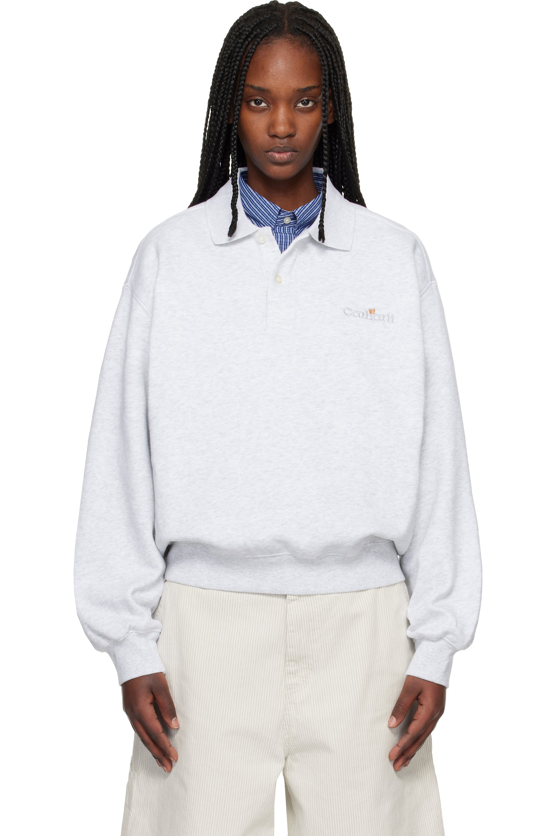 Carhartt Work In Progress - Polo gris à logo