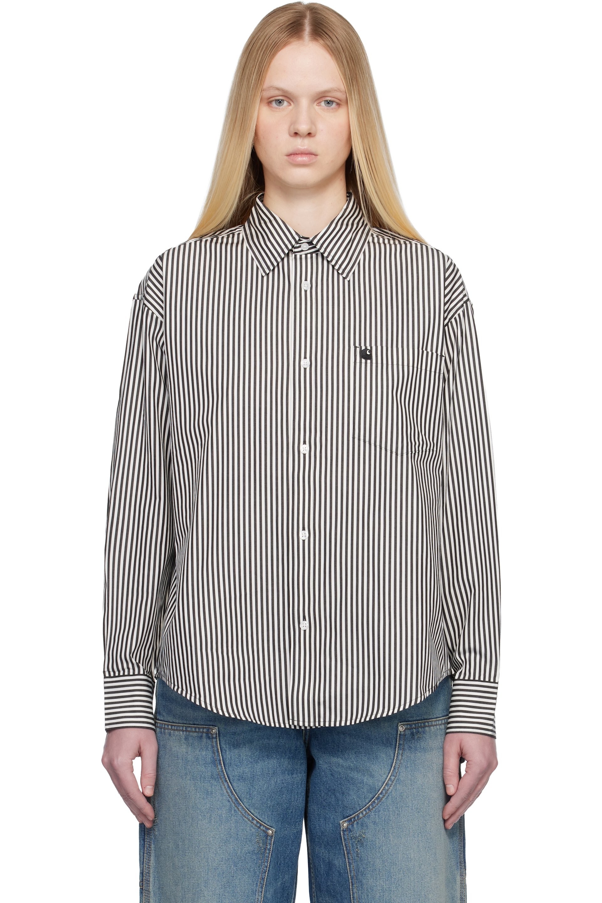 Carhartt Work In Progress - Chemise Daldry noir et blanc