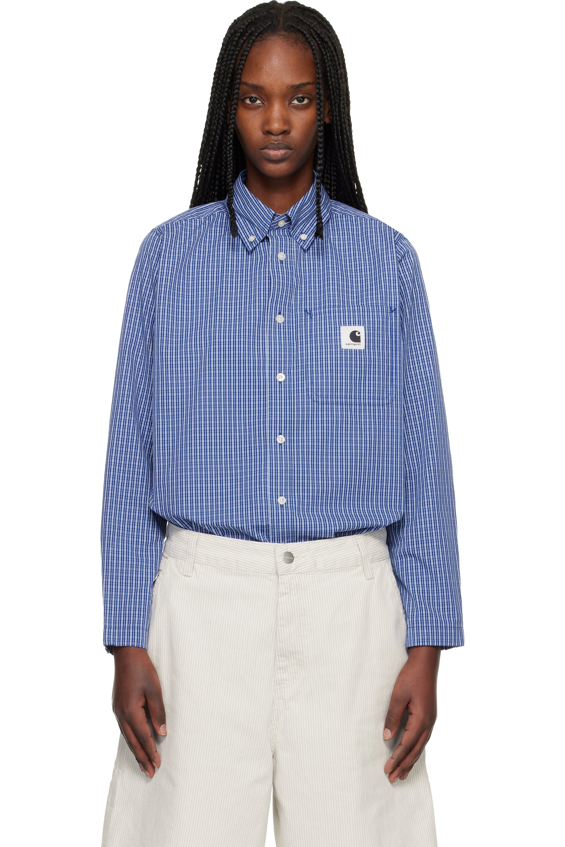 Navy L/S Groff Shirt by Carhartt Work In Progress on Sale