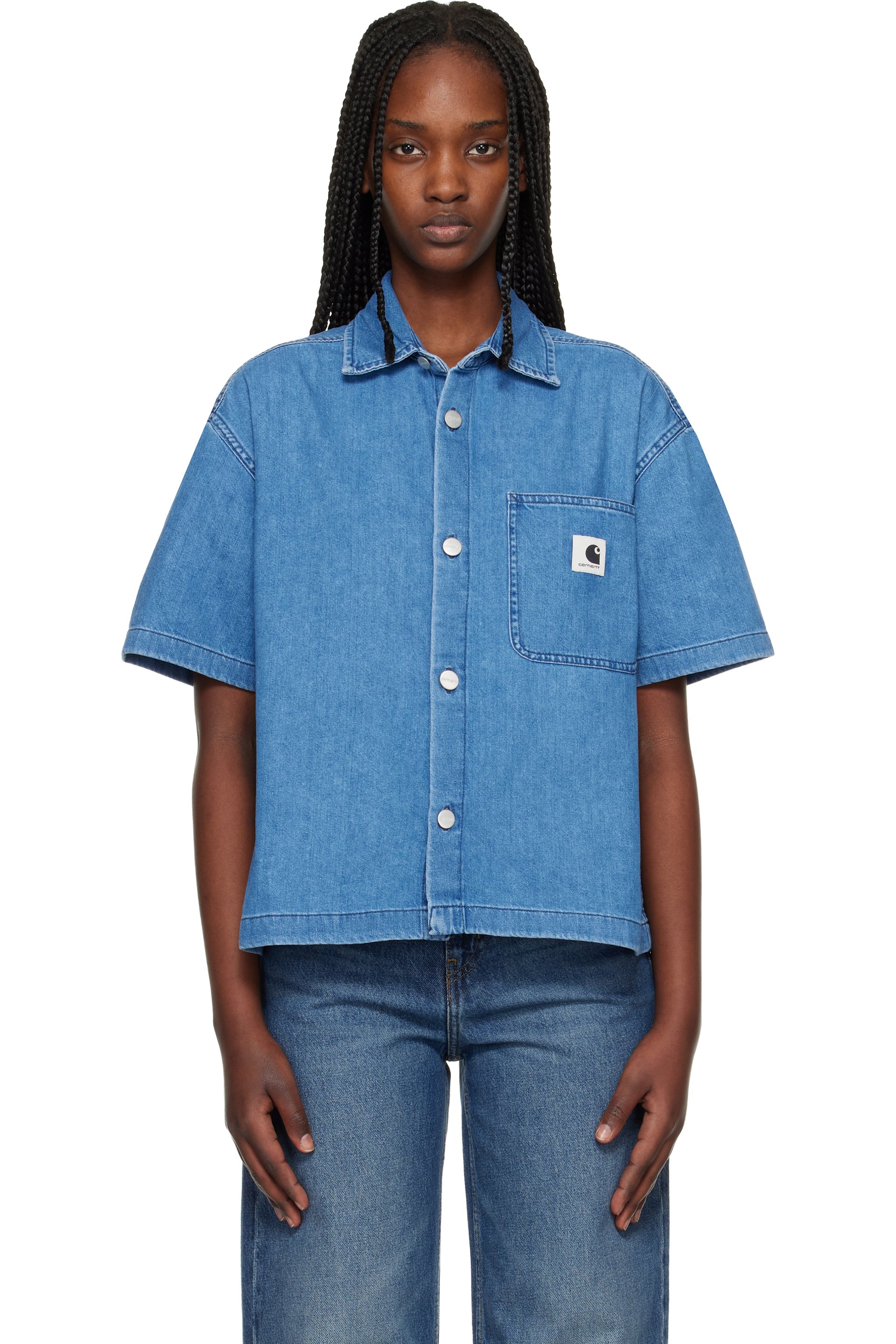 Carhartt Work In Progress - Chemise Lovilia bleue en denim