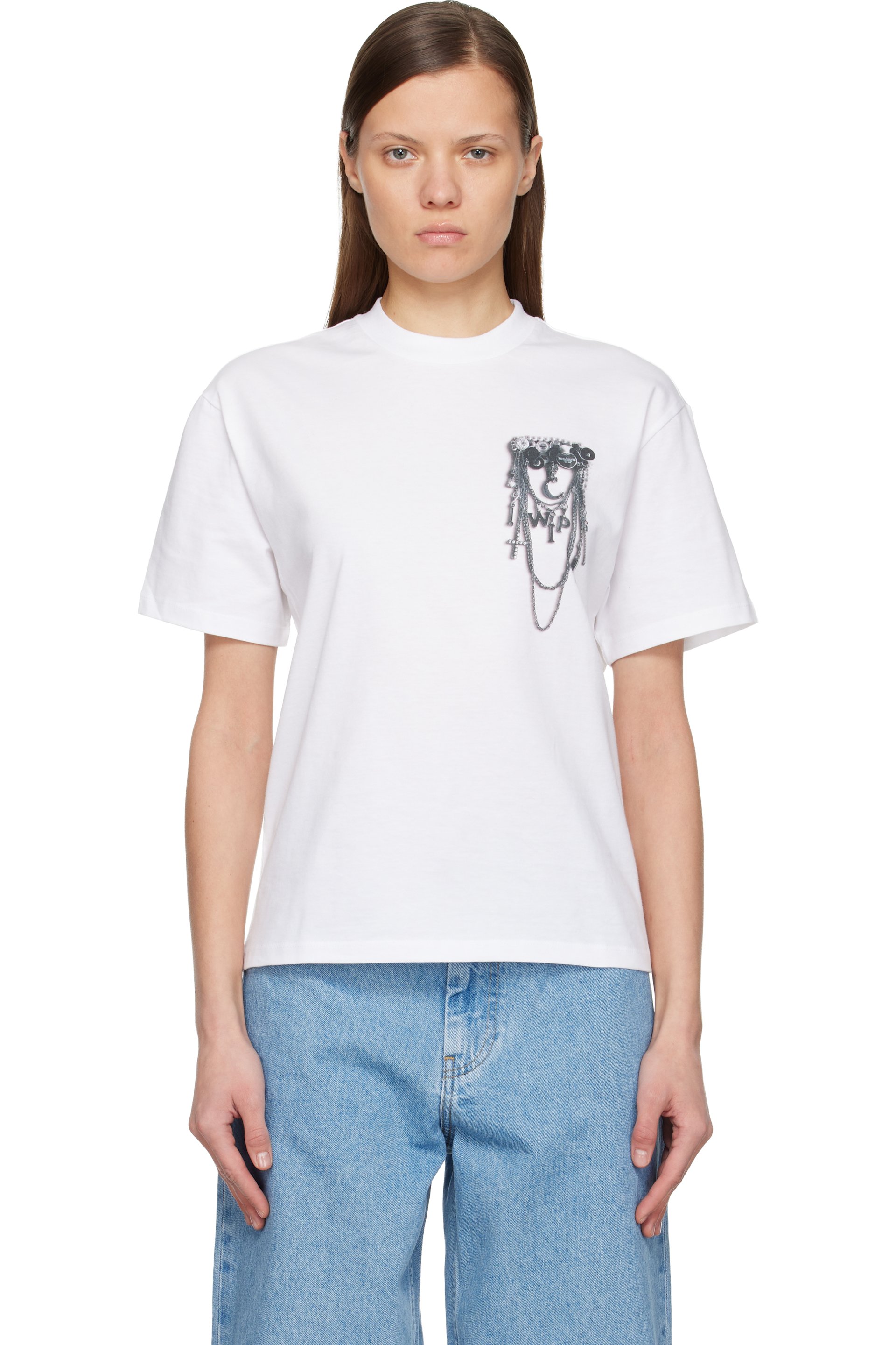 Carhartt Work In Progress - T-shirt blanc à image de breloque