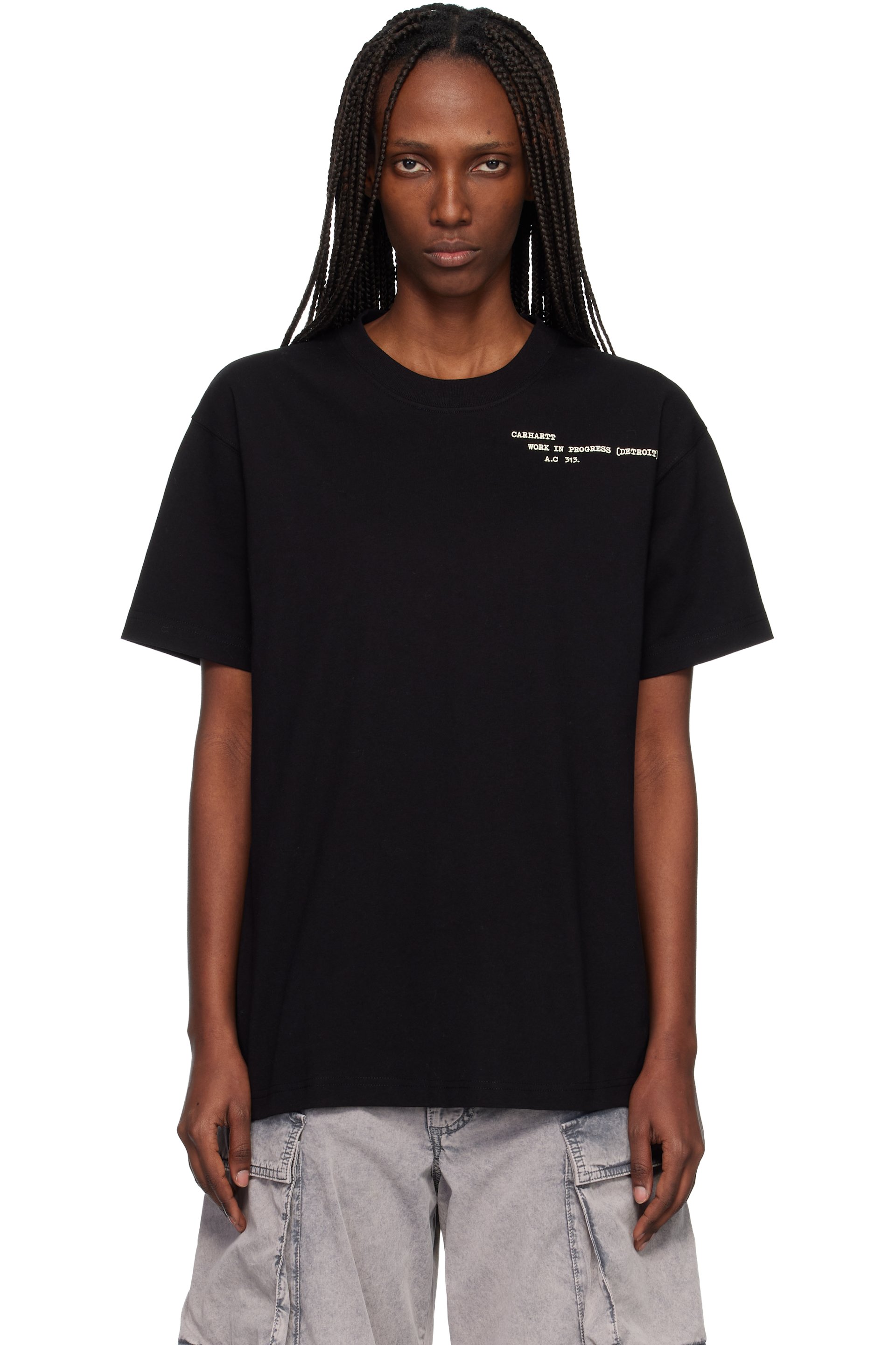 Carhartt Work In Progress - T-shirt noir à image à texte
