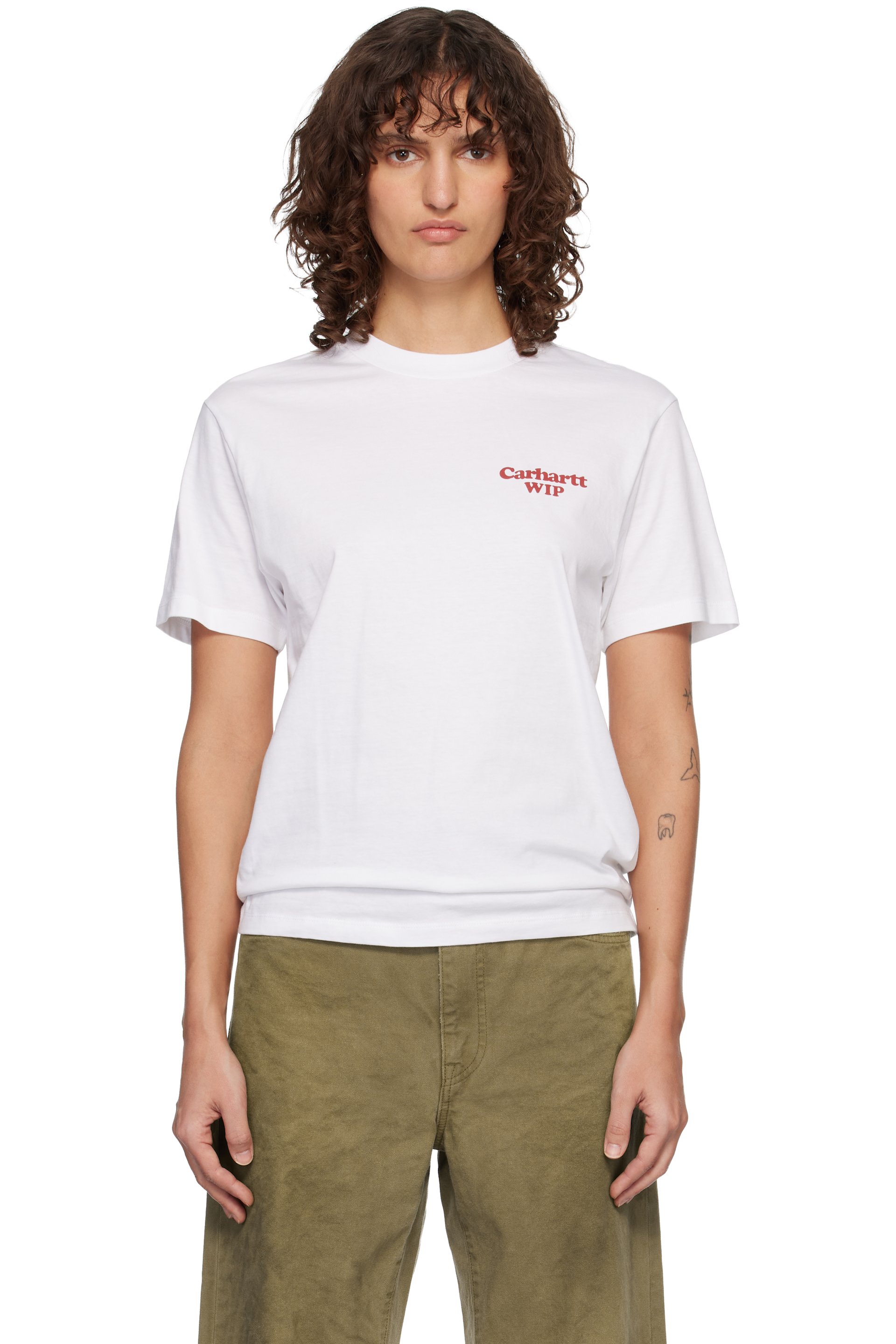 Carhartt Work In Progress - T-shirt blanc à logo Spoiled