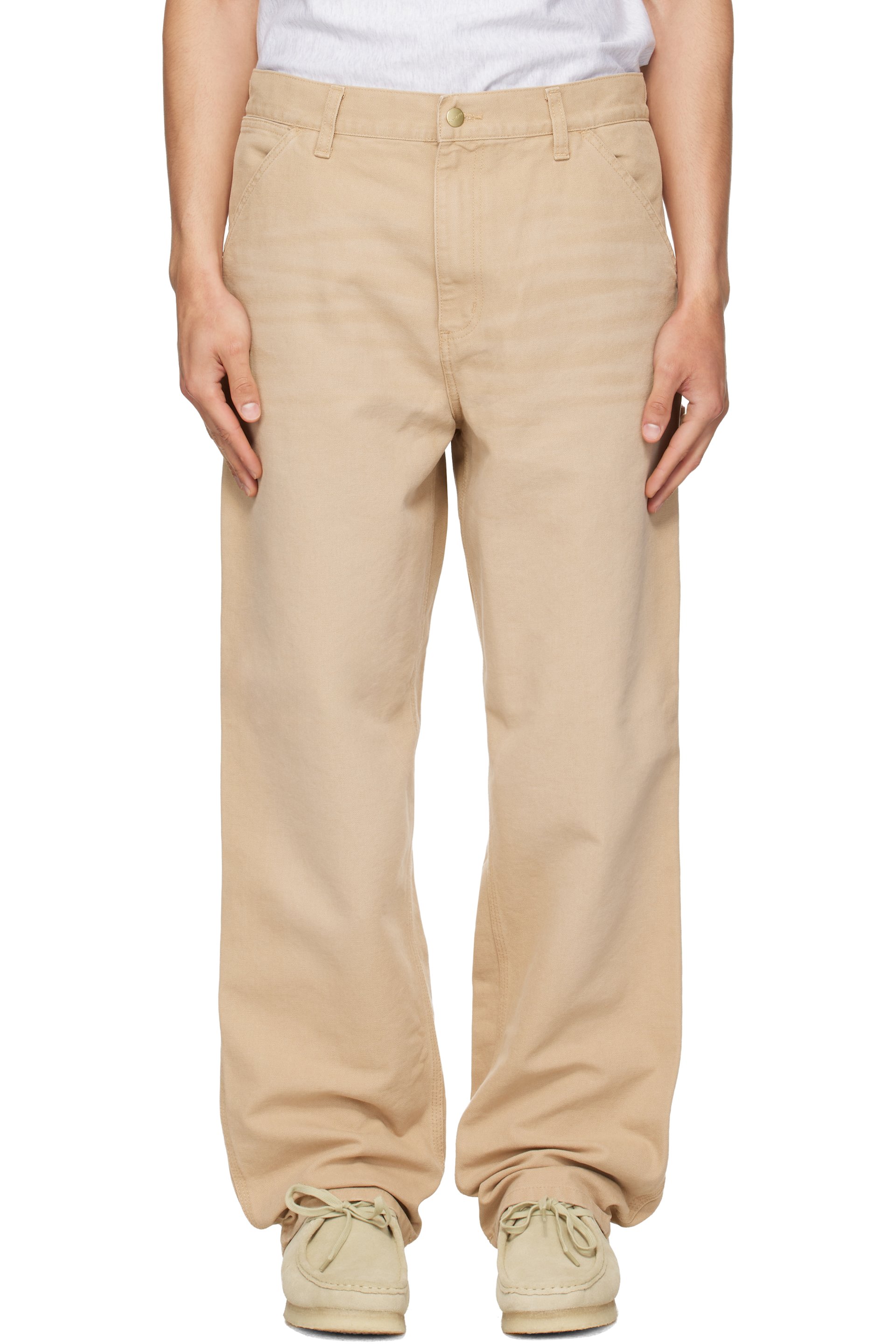 Carhartt Work In Progress: ベージュ Single Knee トラウザーズ