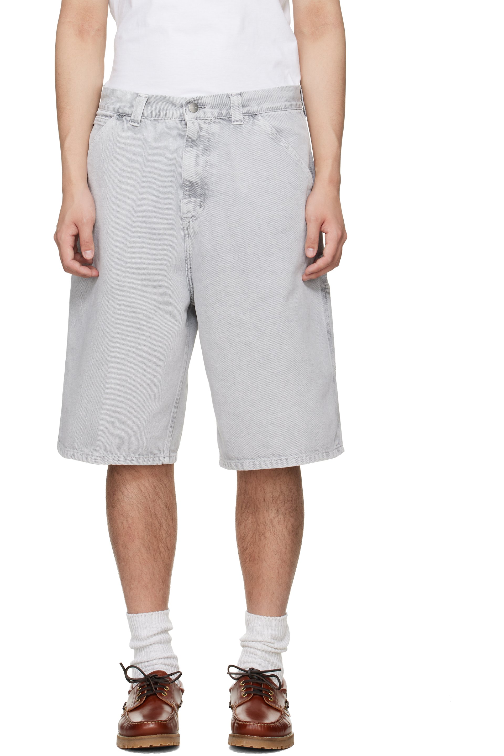 Carhartt Work In Progress - Short de travail OG gris en denim