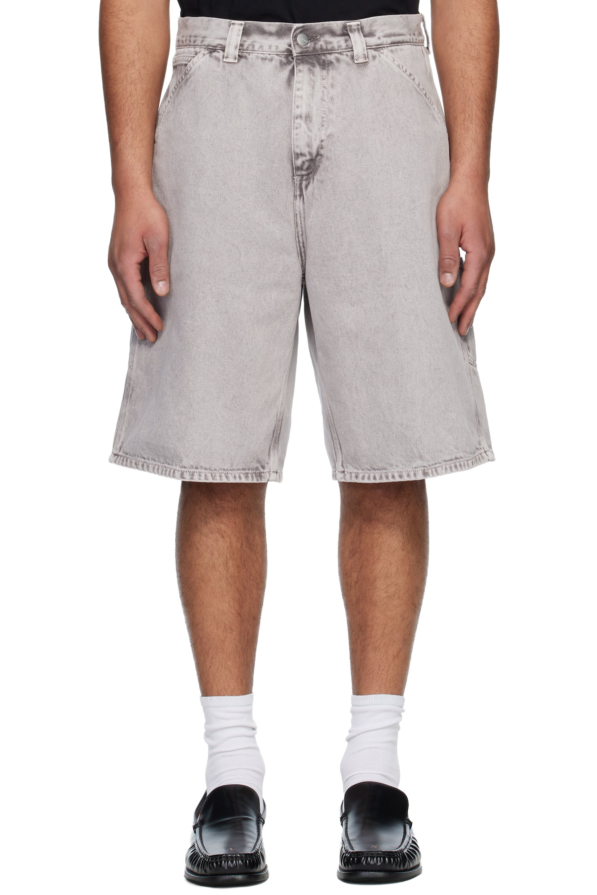 Carhartt Work In Progress - Short de travail gris en denim