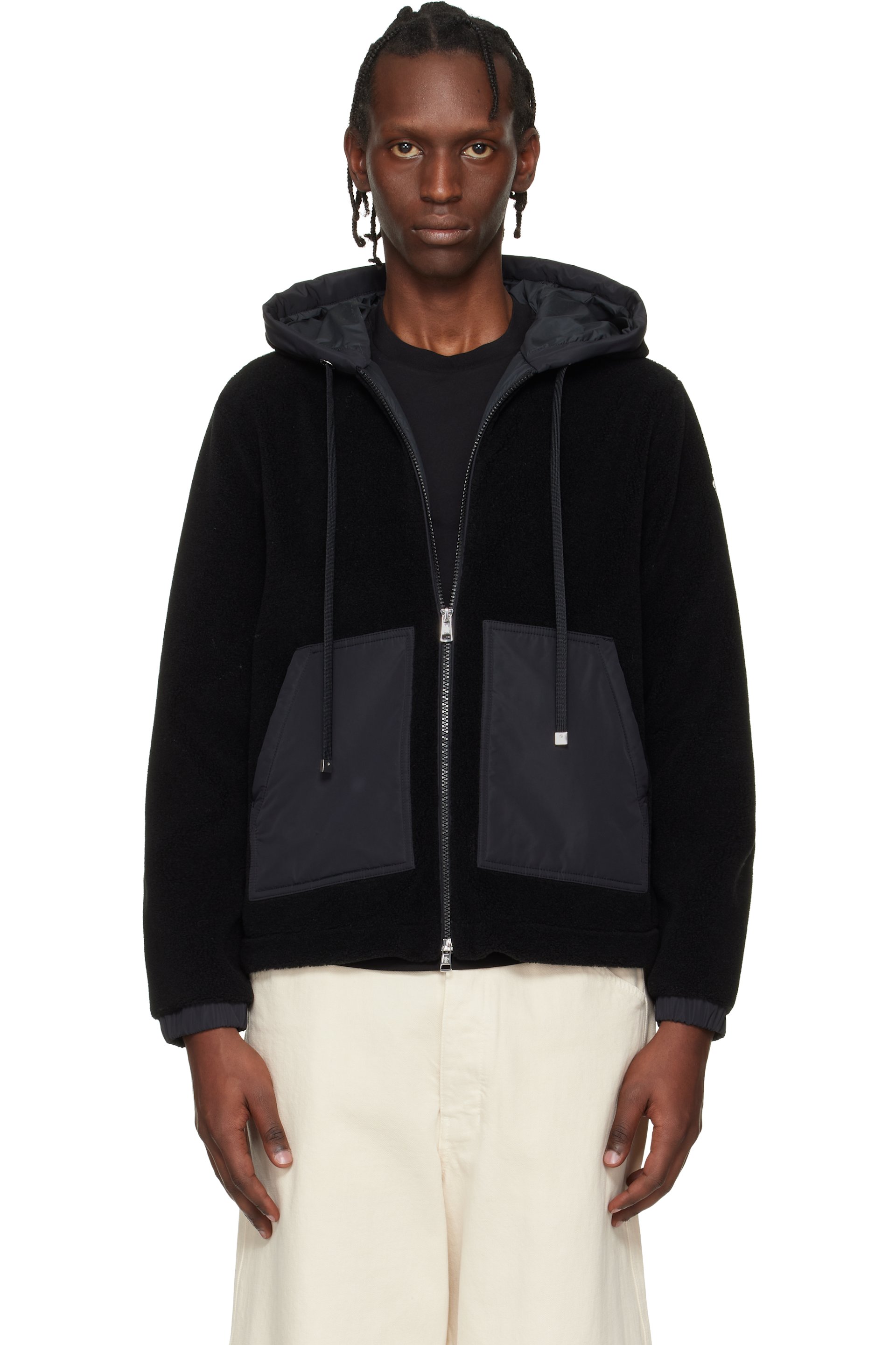 Moncler - Pull à capuche de style cardigan Archivio noir à glissière