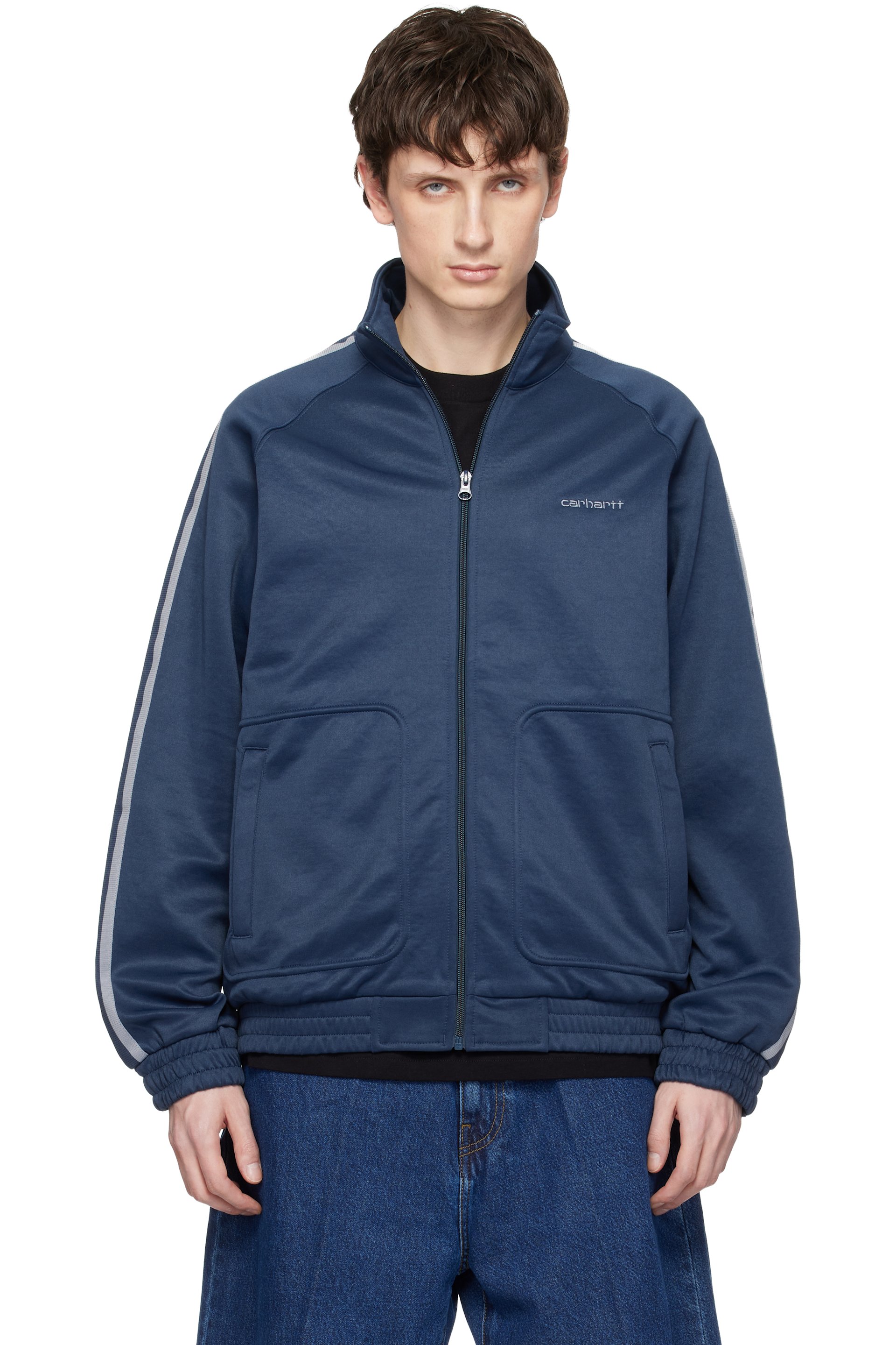 Carhartt Work In Progress - 블루 볼라 스웨트 트랙 재킷