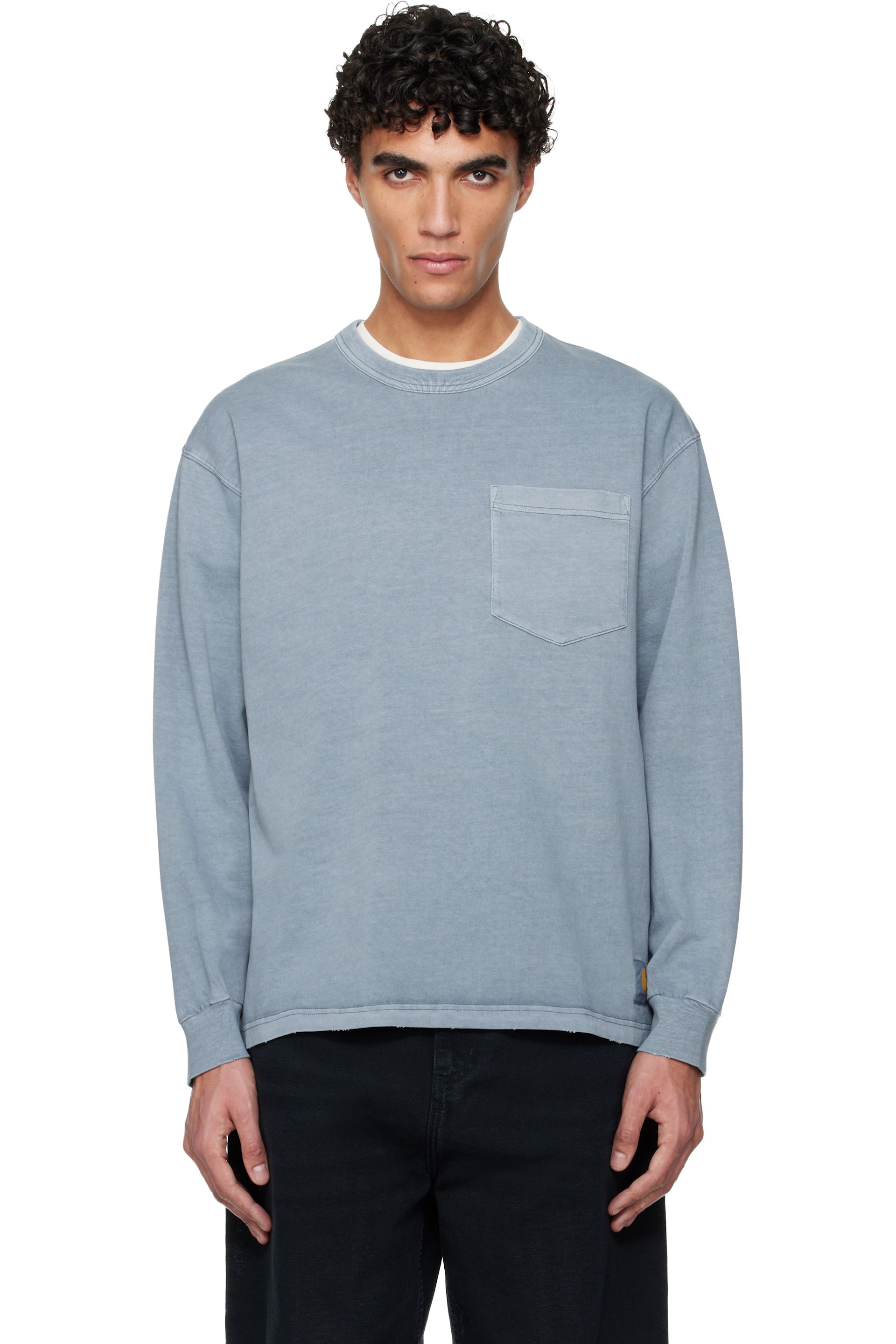 Carhartt Work In Progress - Blue Long Sleeve Torion Pocket T-Shirt